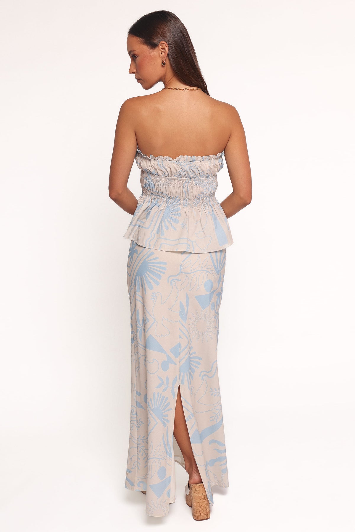 Elena Maxi Skirt in Blue Soleil – view 4 of 6