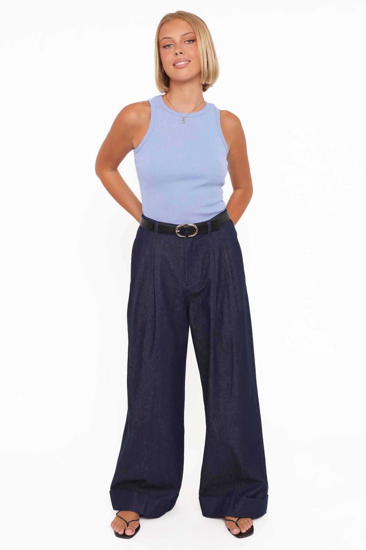 Elinor Cuffed Denim Pant in Dark Wash – view 2 of 7