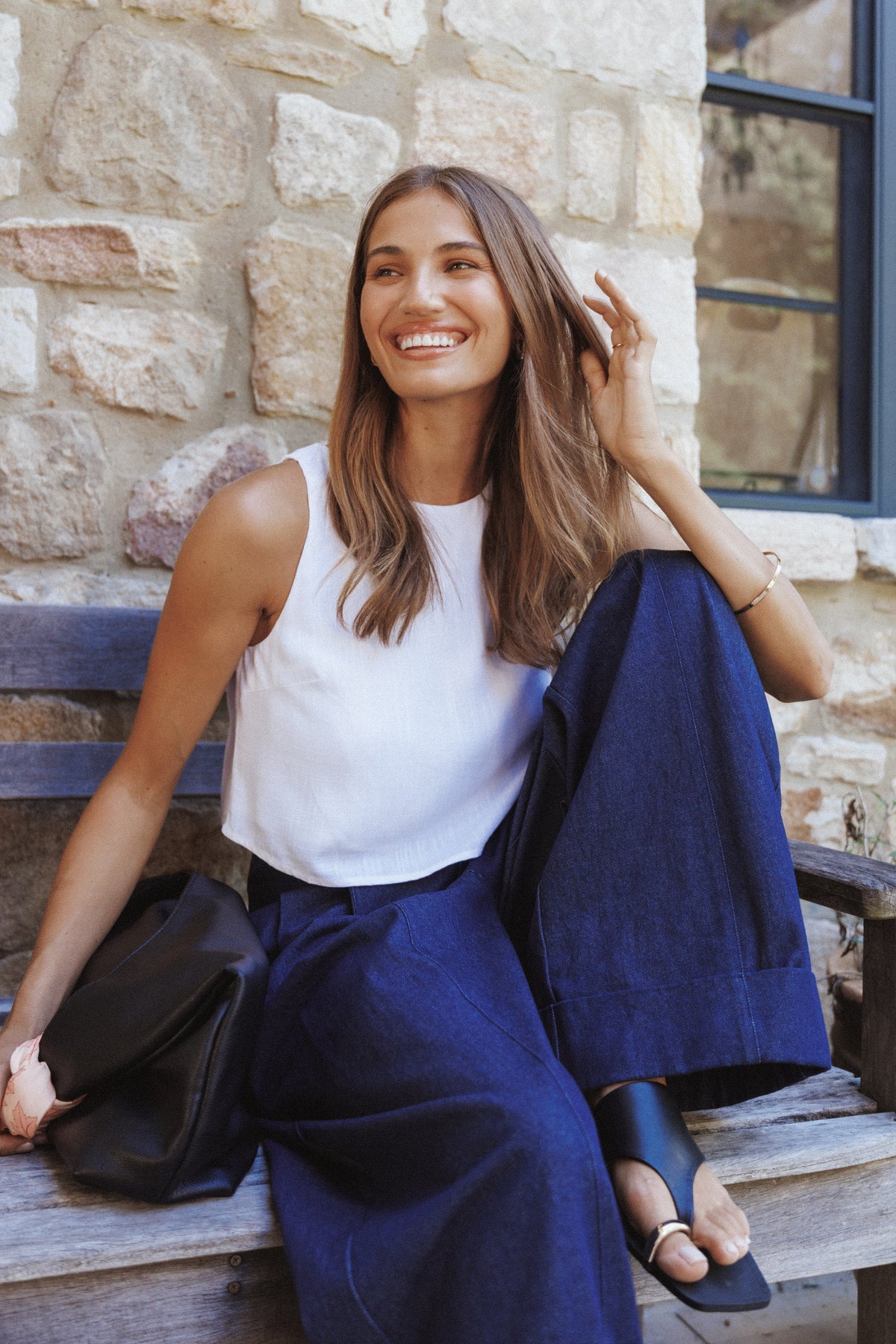 Elinor Cuffed Denim Pant in Dark Wash – view 7 of 7