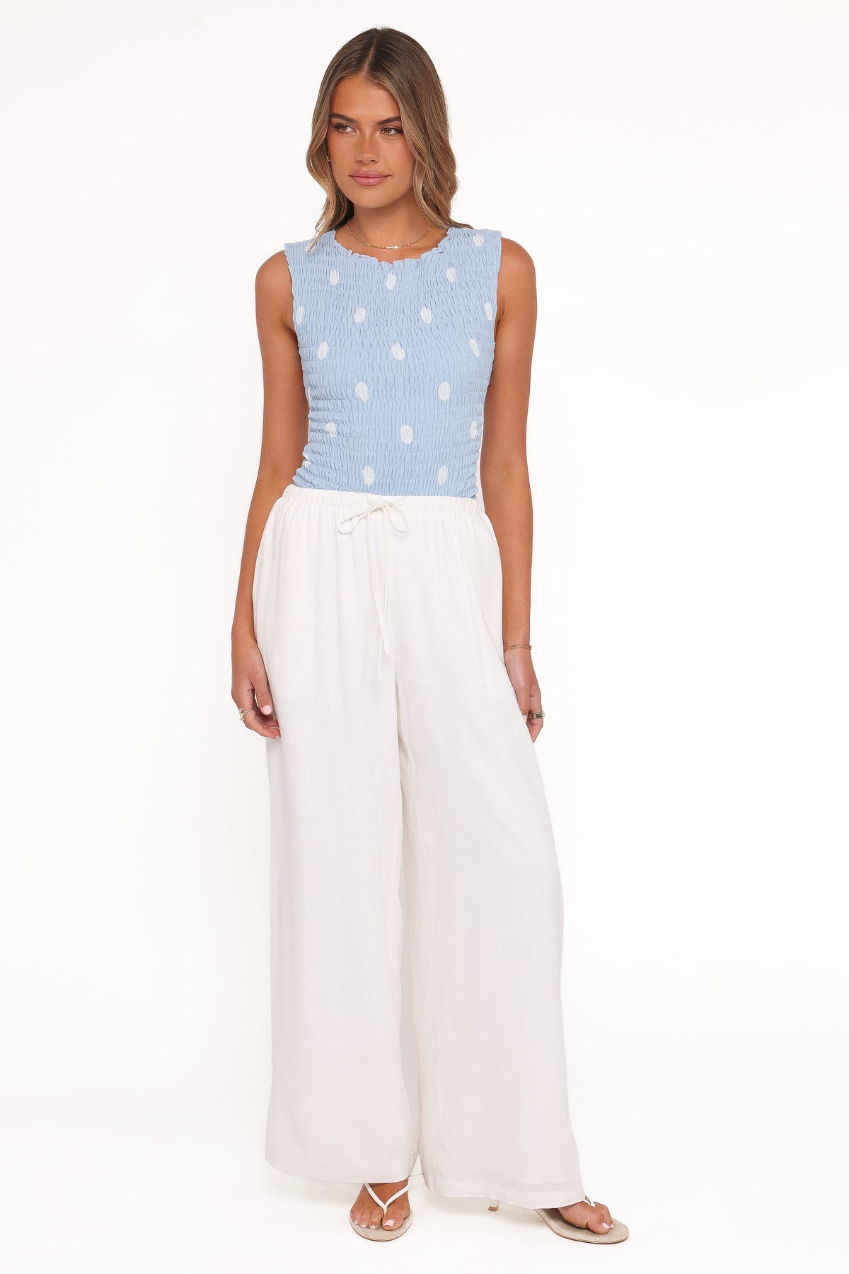 Elowen Wide Leg Pants in White – view 2 of 8