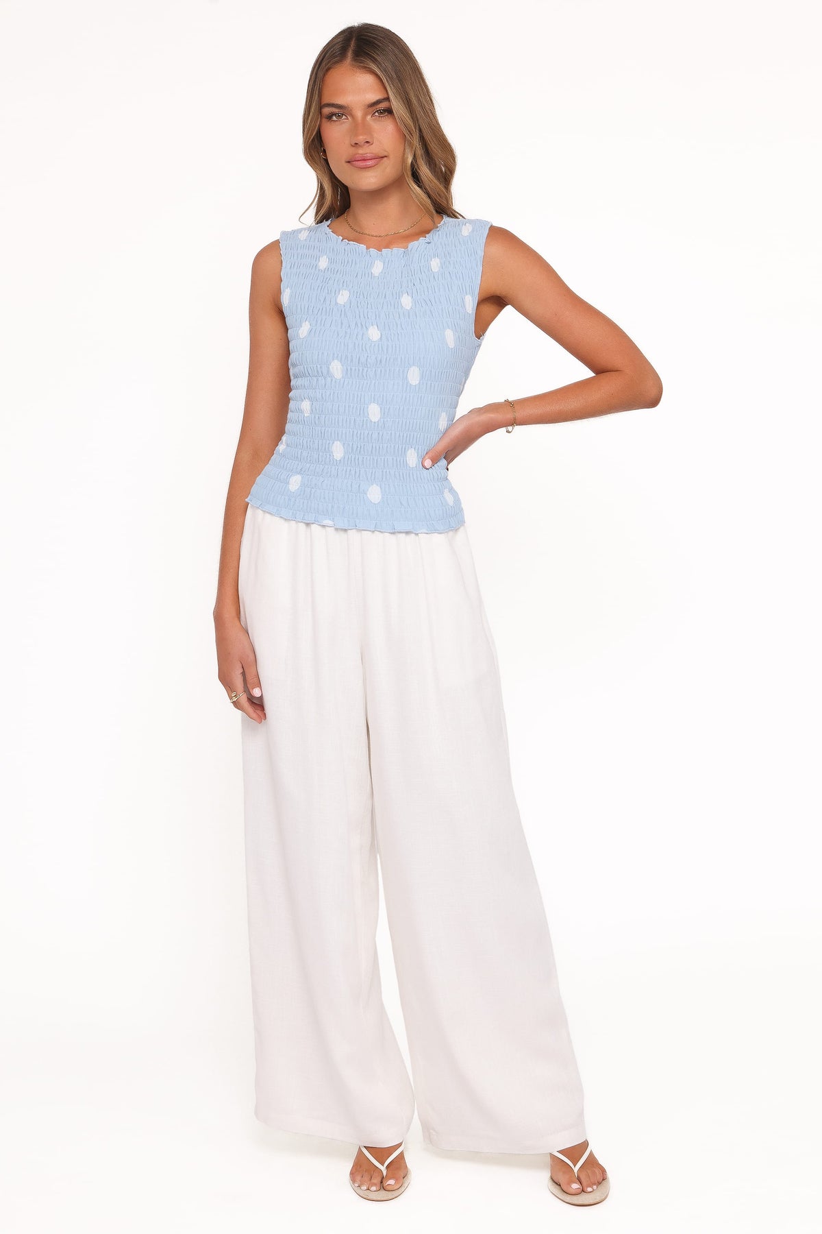 Elowen Wide Leg Pants in White – view 6 of 8