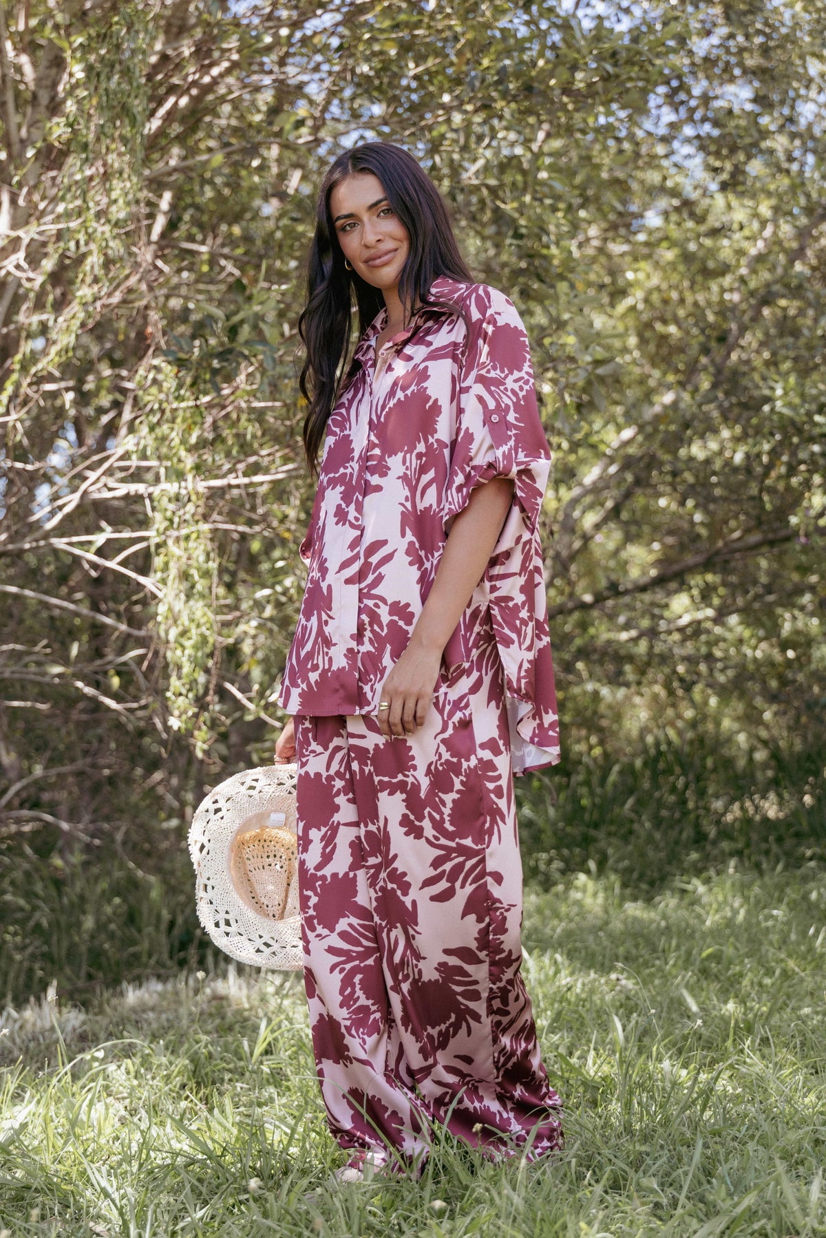 Elysia Pants in Pink Burgundy – view 1 of 6
