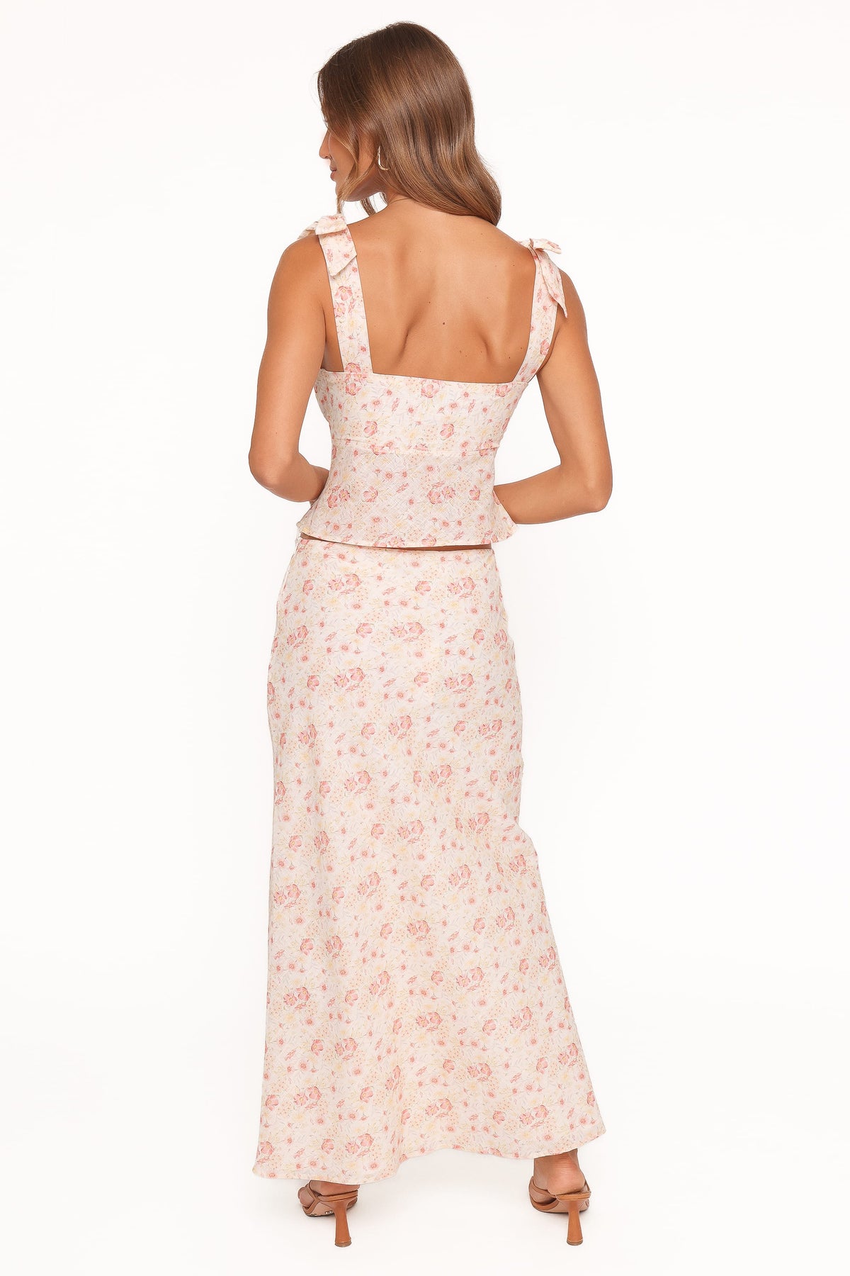 Giarda Maxi Skirt in Peach Ditsy Floral – view 5 of 7