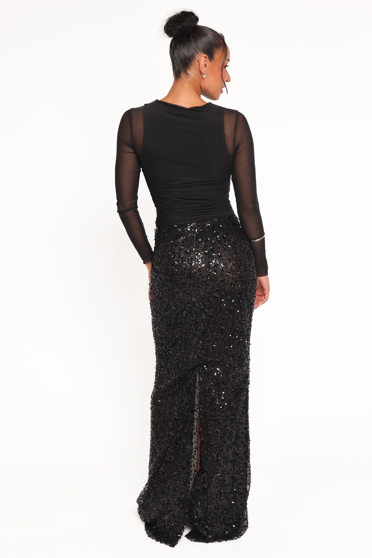 Jennings Sequin Maxi Skirt in Black – view 5 of 8