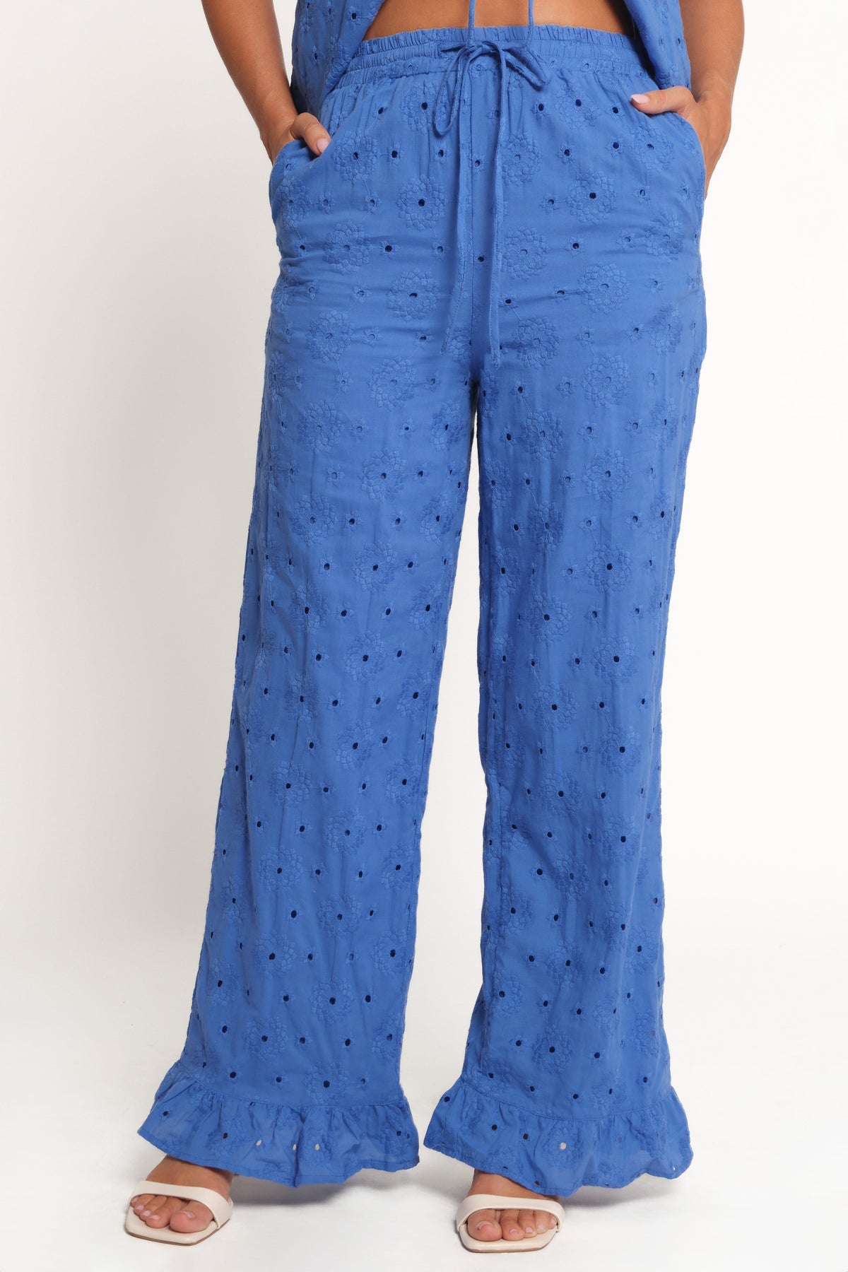 Katya Embroidered Pants in Cobalt – view 2 of 8