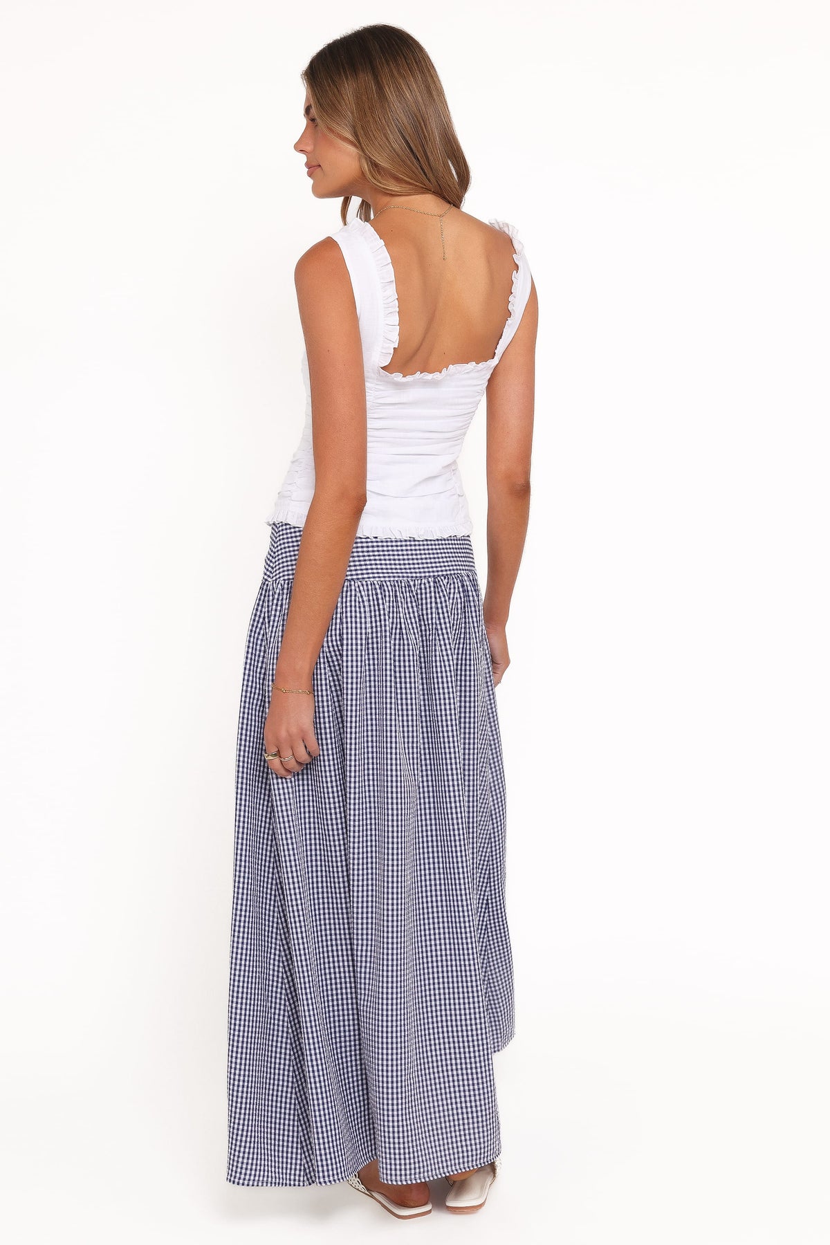Laurita Maxi Skirt in Navy Gingham – view 5 of 8