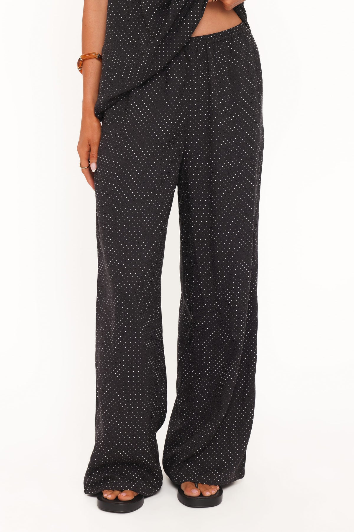 Lexi Elastic Waist Pant in Black Polkadot – view 3 of 7