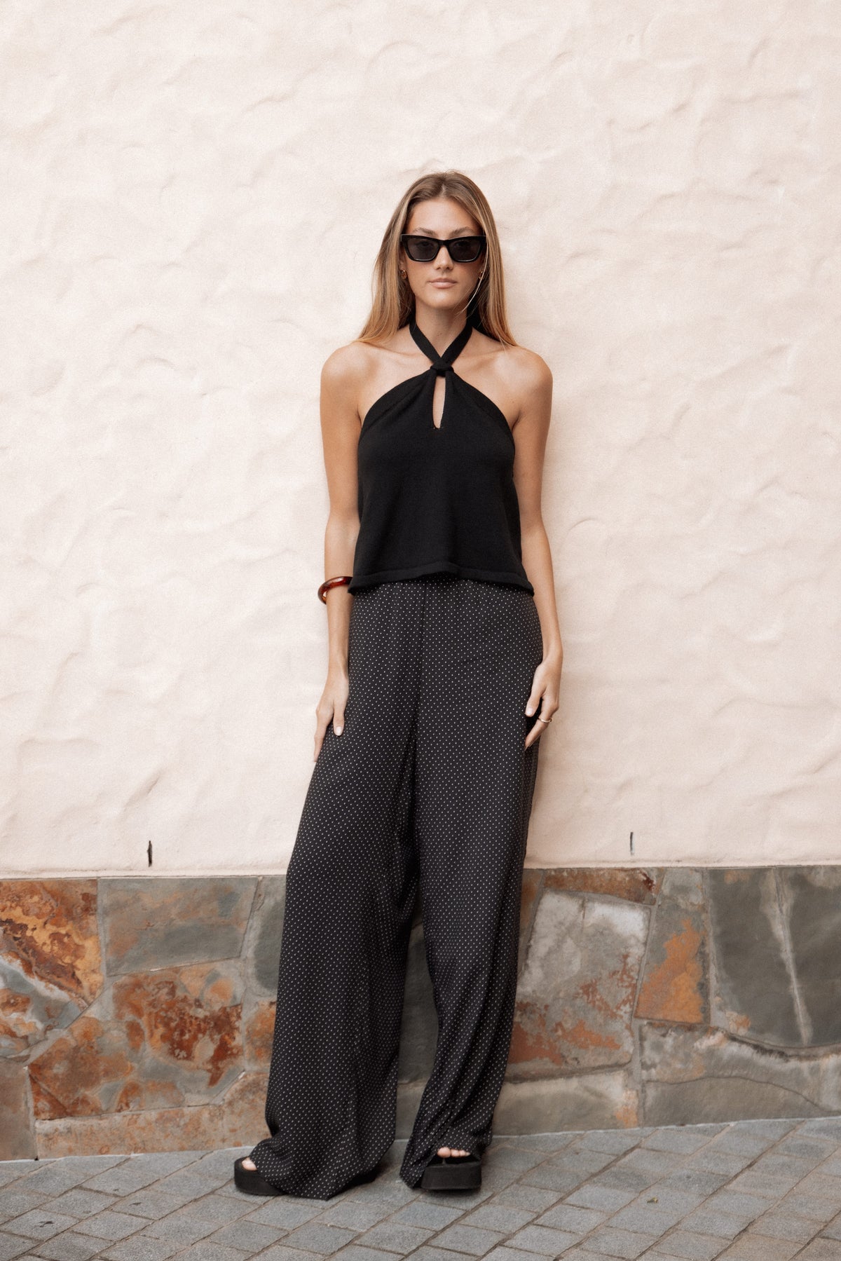 Lexi Elastic Waist Pant in Black Polkadot – view 1 of 7