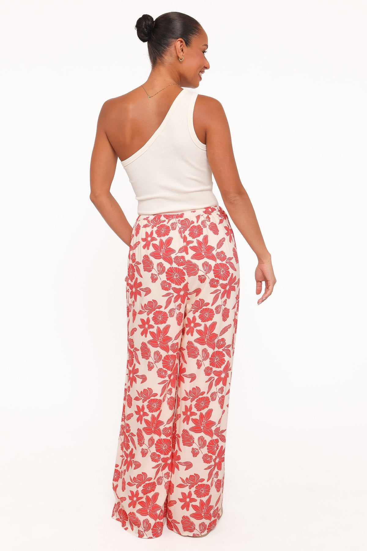 Lira Tie Waist Pant in Red Floral – view 4 of 5