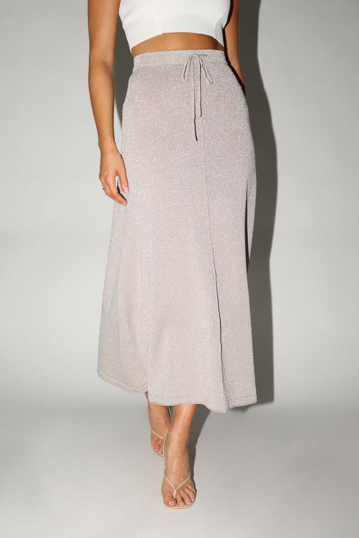 Lucille Knit Skirt in Silver – view 4 of 11