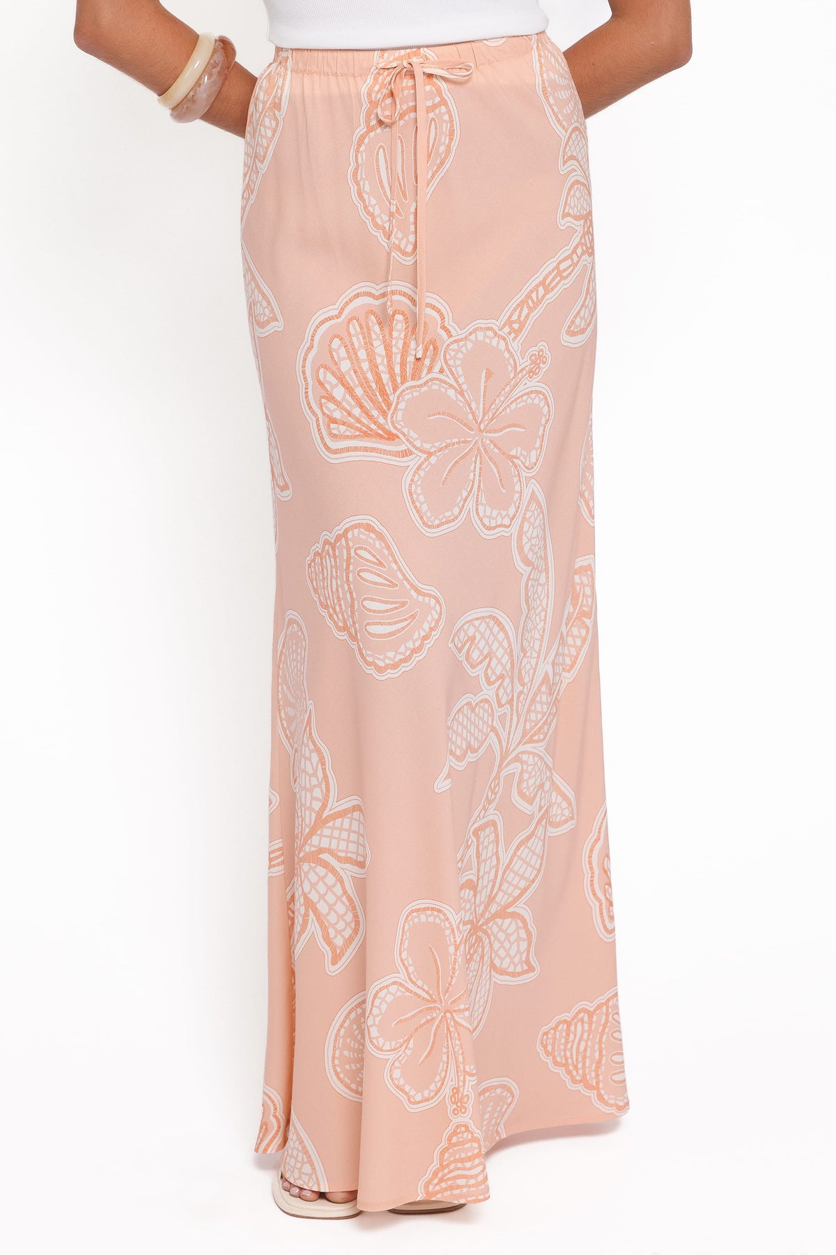 Marissa Maxi Skirt in Peach Floral – view 3 of 7