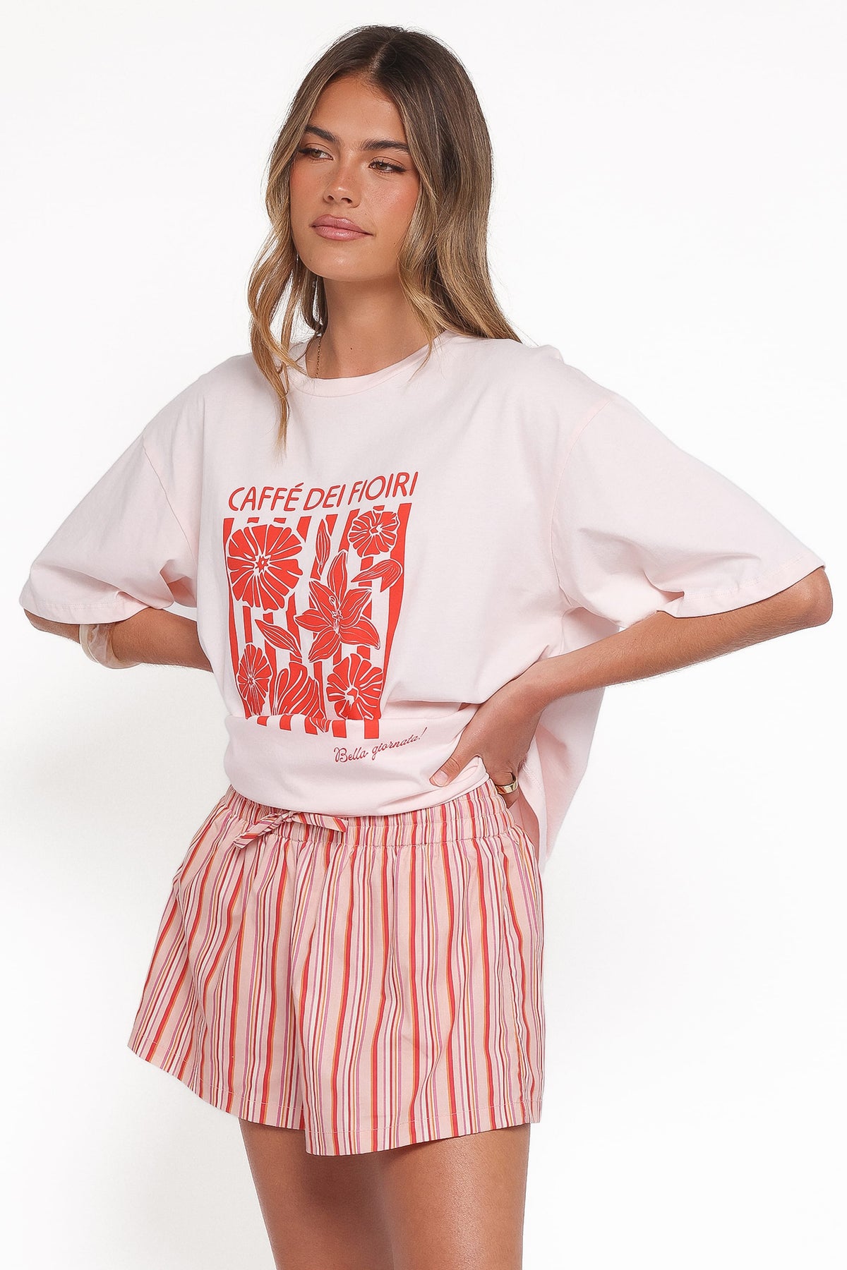 Mattina Shorts in Peach Stripe – view 3 of 8