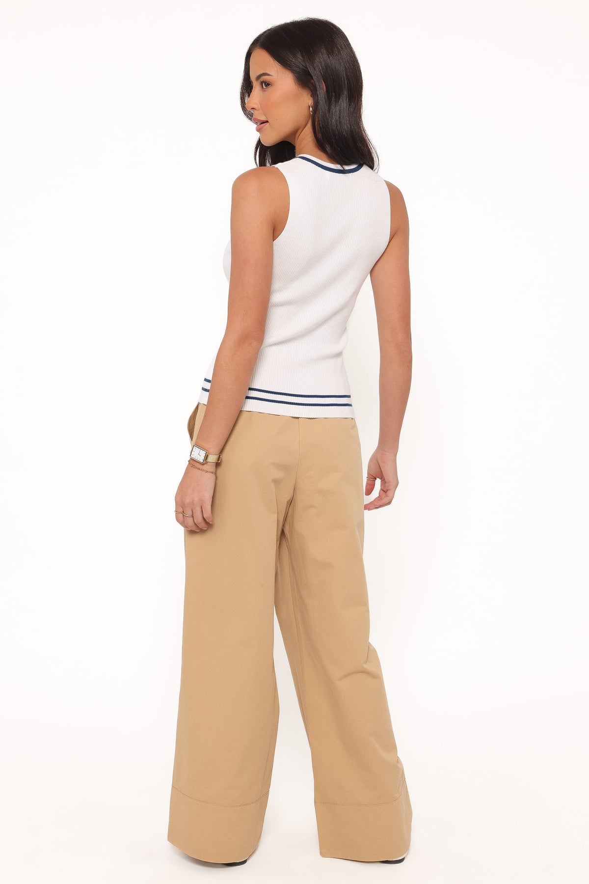 Mia Wide Leg Cropped Pant in Taupe – view 5 of 8
