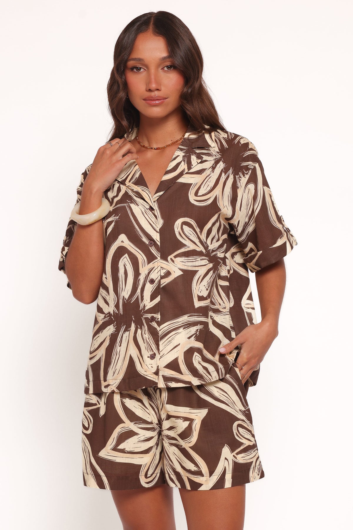 Pacifica Shorts in Chocolate Floral – view 4 of 6