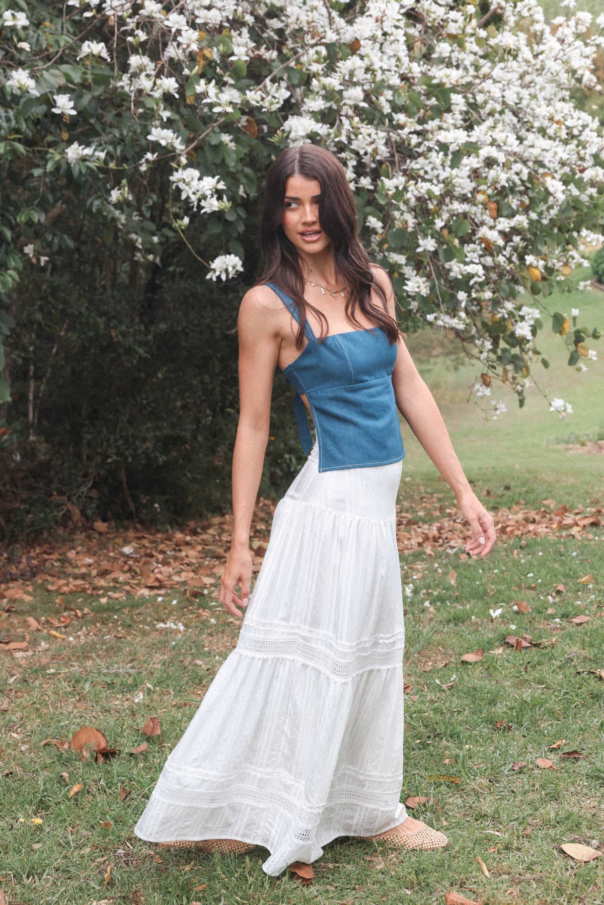 Peony Maxi Skirt in White – view 8 of 8