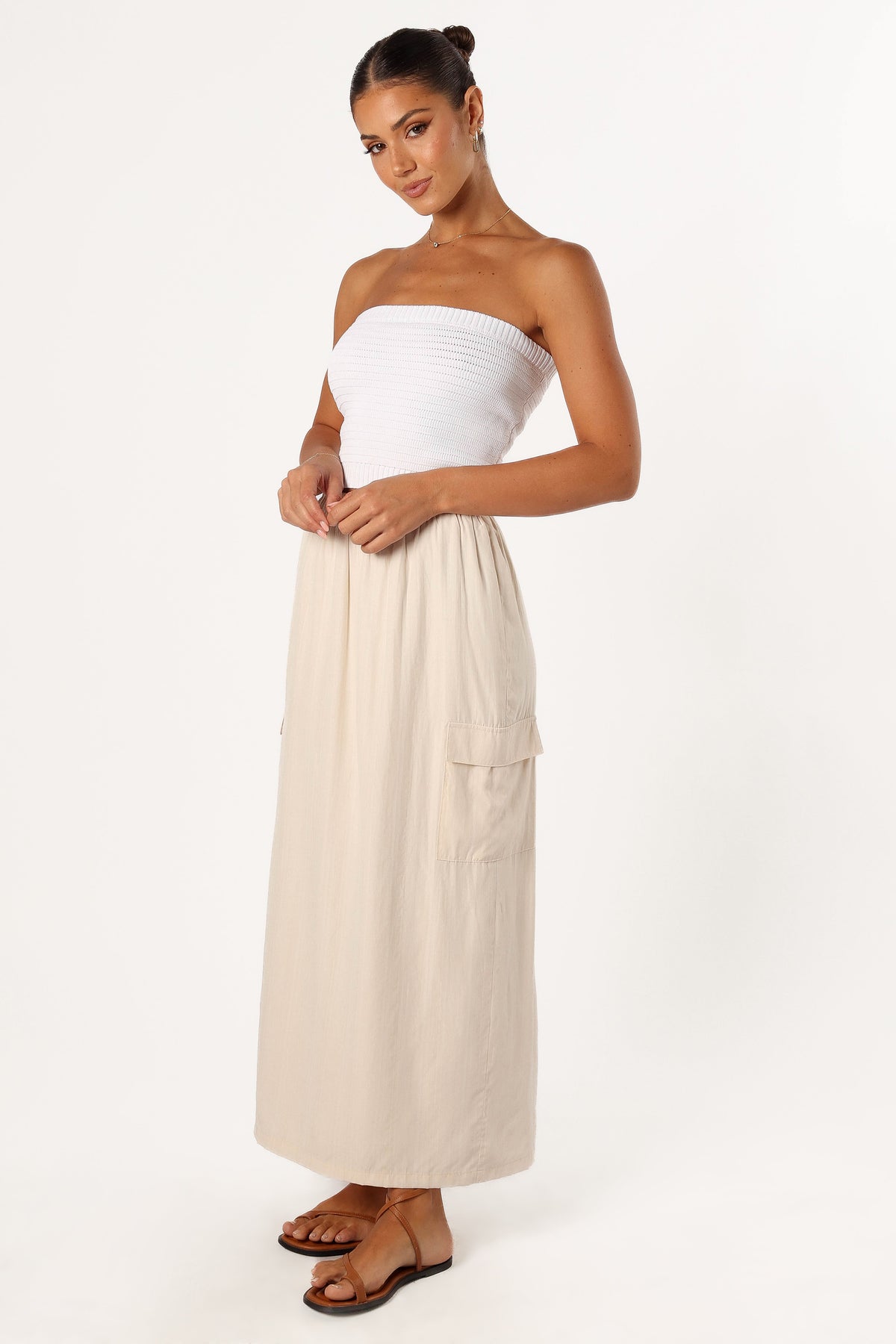 Picilo Long Midi Skirt in Stone – view 2 of 6