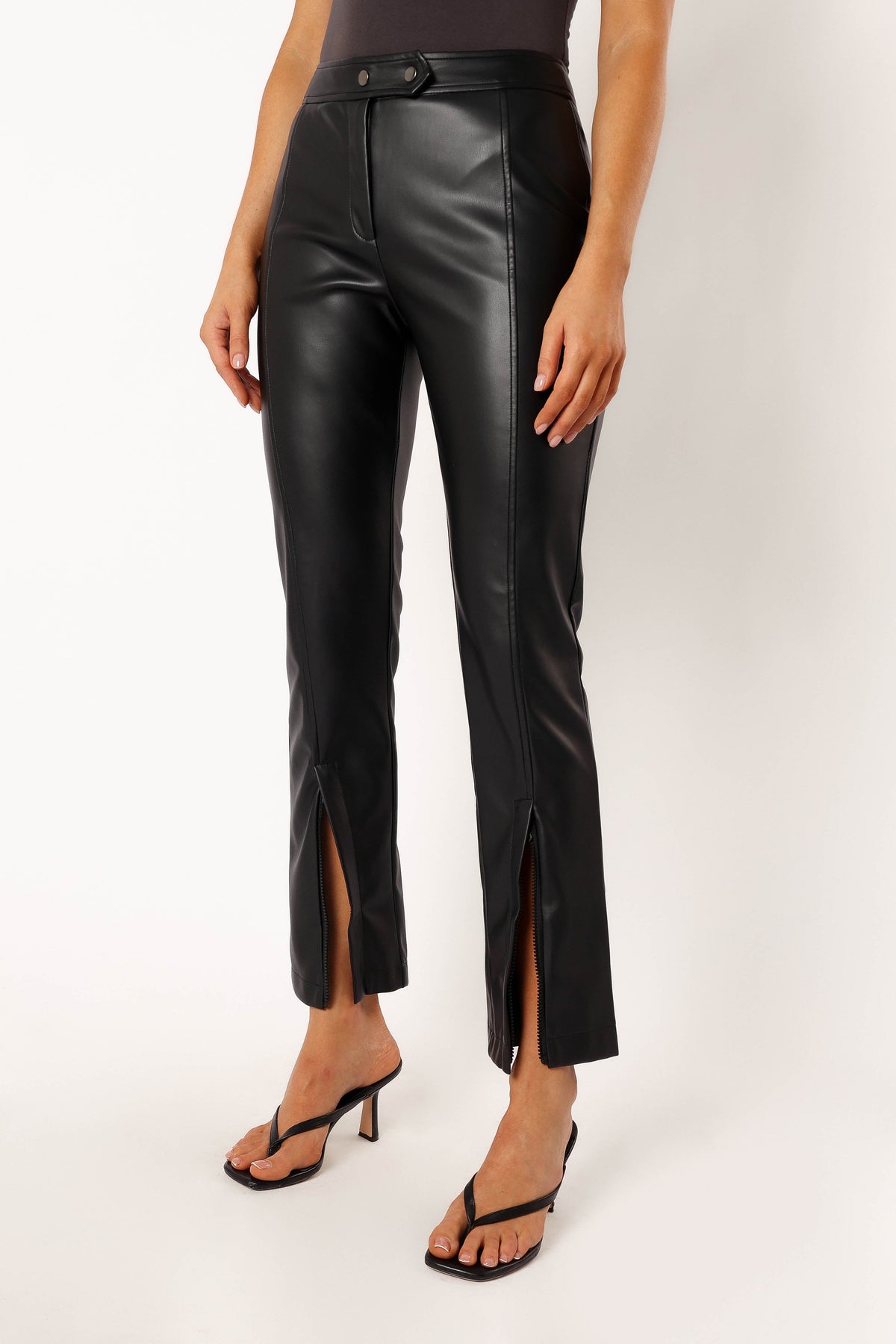 Roxy Vegan Leather Pants in Black – view 9 of 10