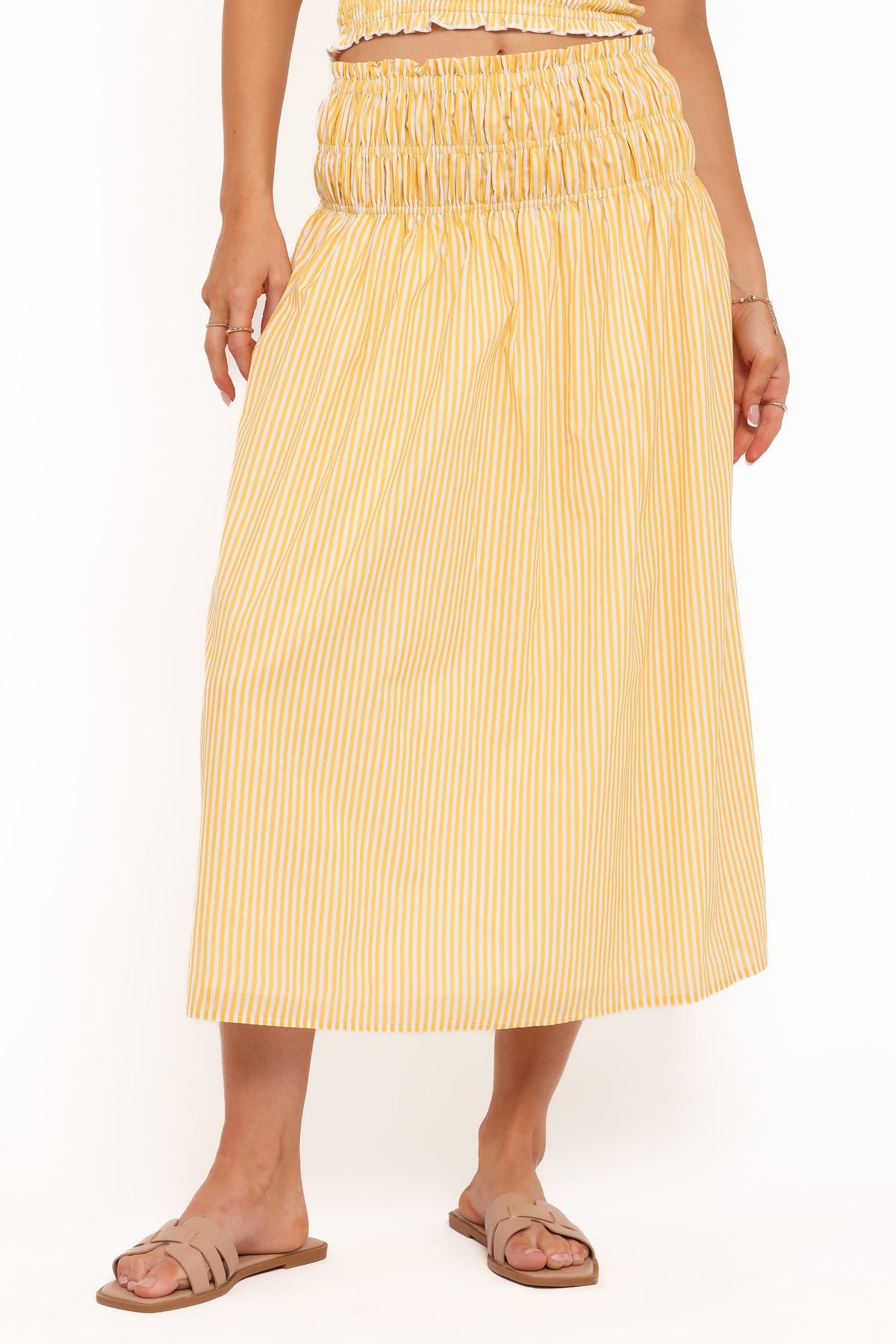 Salome Maxi Skirt in Mango Stripe – view 3 of 8