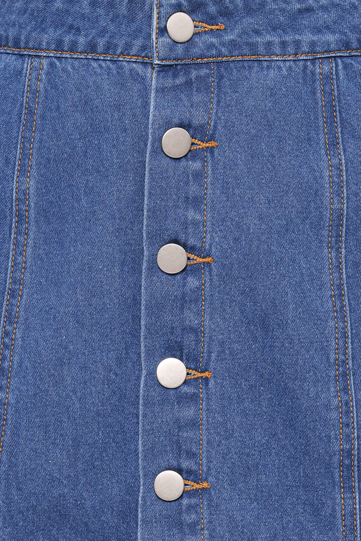 Sara Button Front Denim Mini Skirt in Dark Wash – view 7 of 8