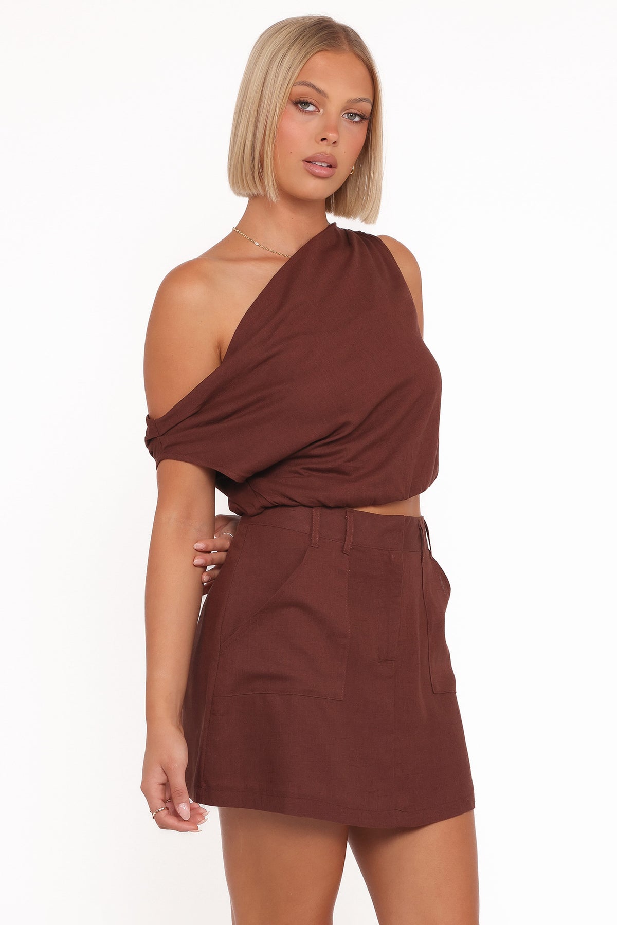 Shaw Mini Skort in Chocolate Brown – view 5 of 8