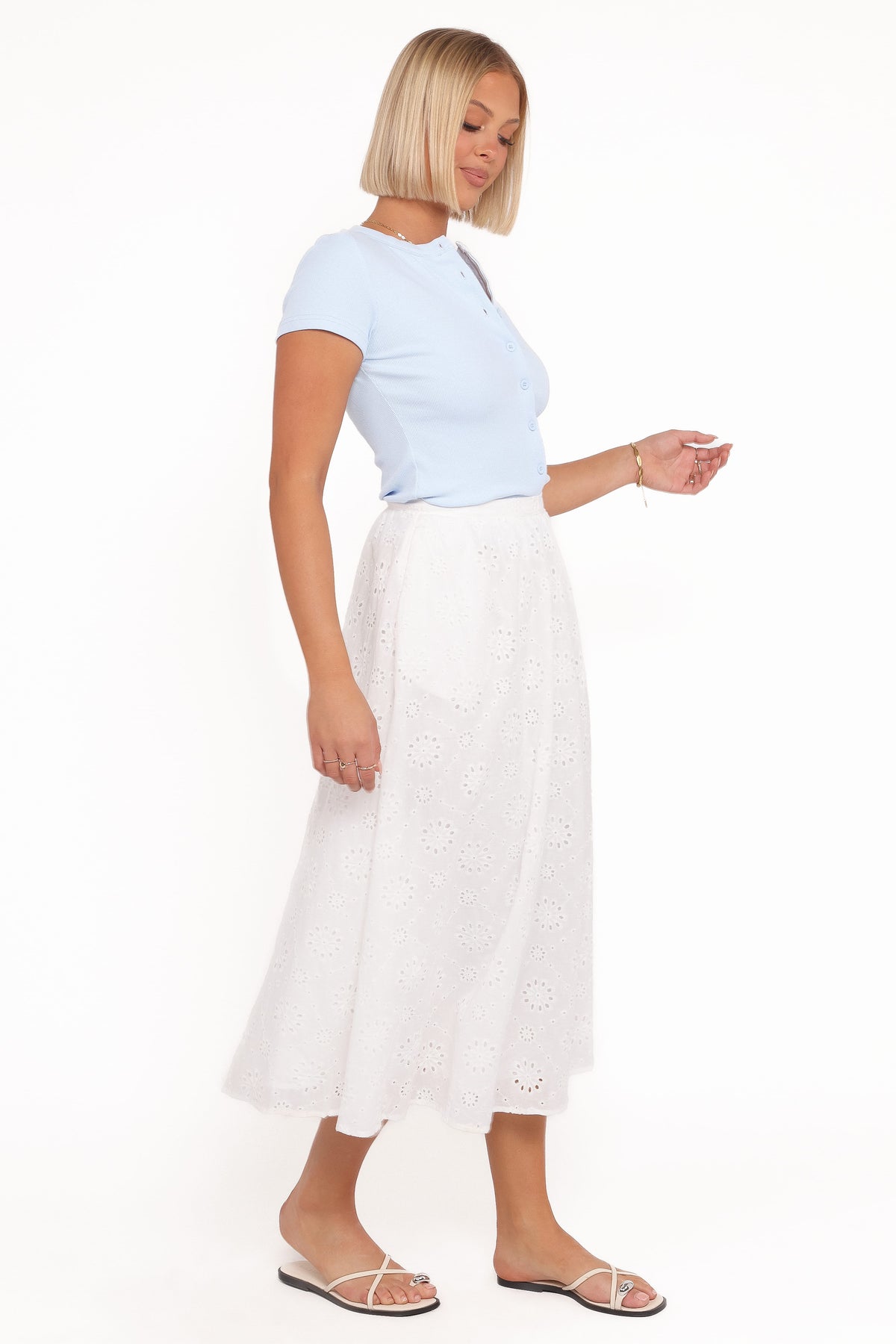 Sinead Eyelet Maxi Skirt in White – view 5 of 7