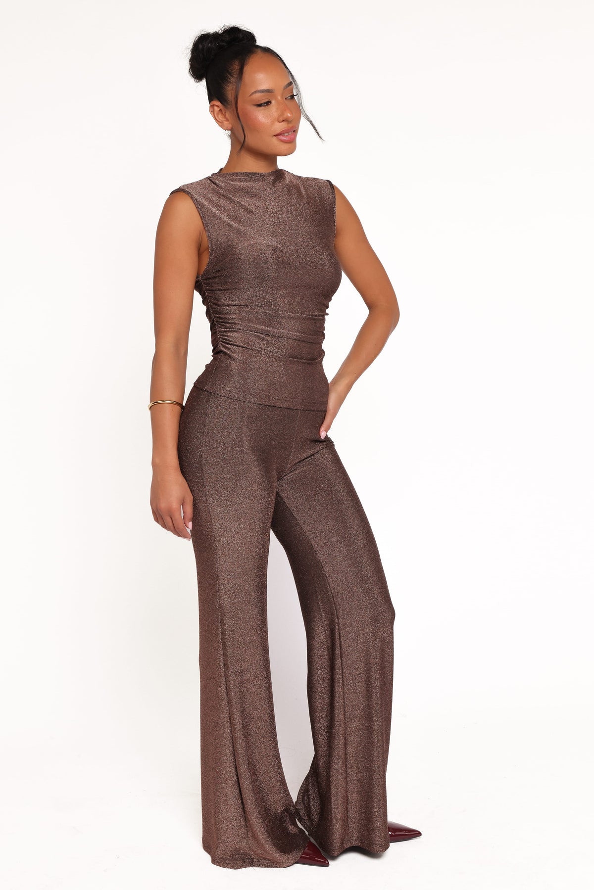 Sydney Wide Leg Pant in Bronze – view 4 of 7