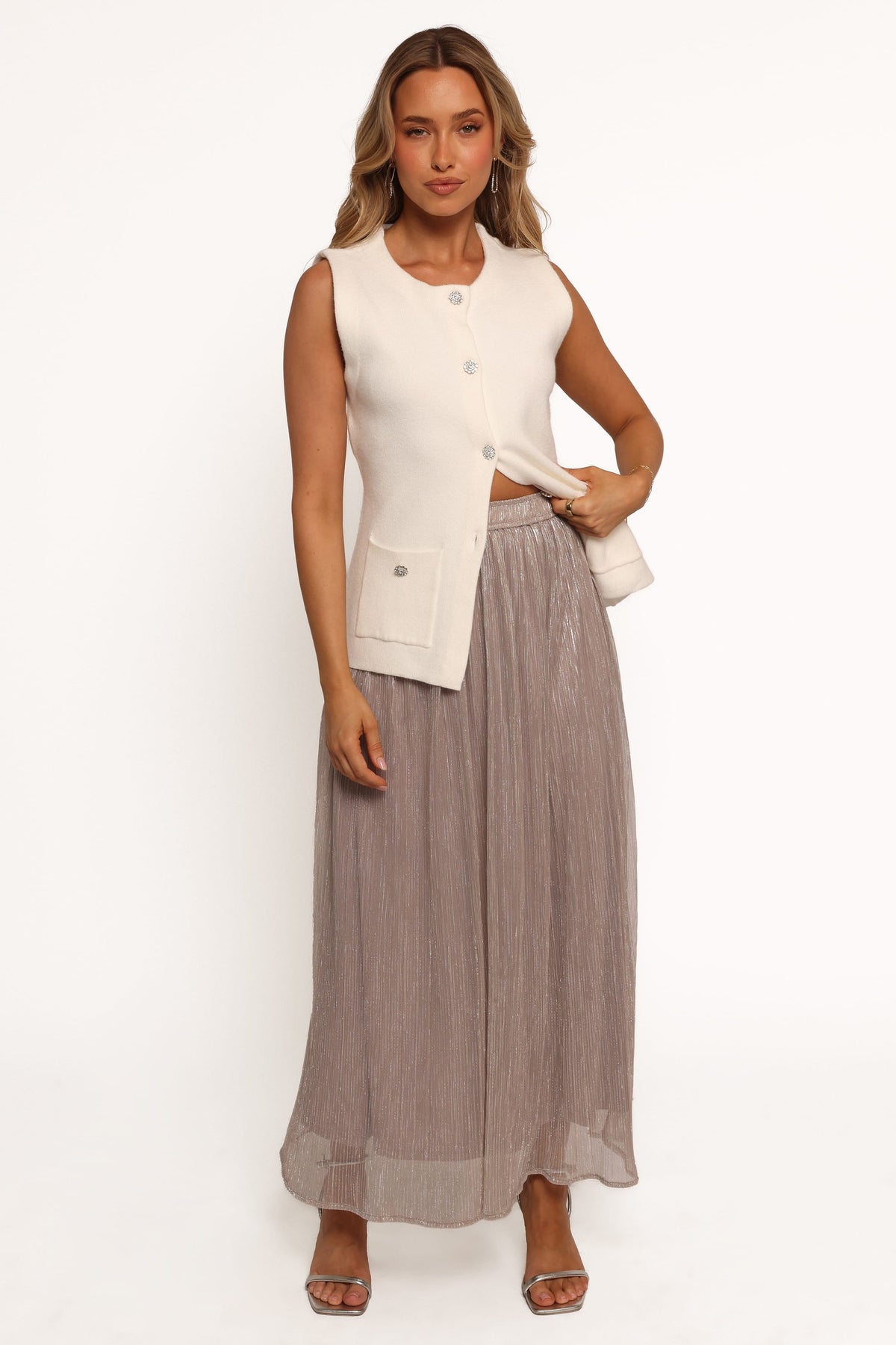 Tricia Maxi Skirt in Silver – view 8 of 9