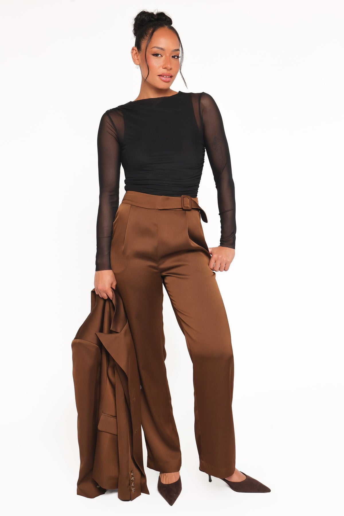 Trina Tailored Pant in Brown – view 2 of 8