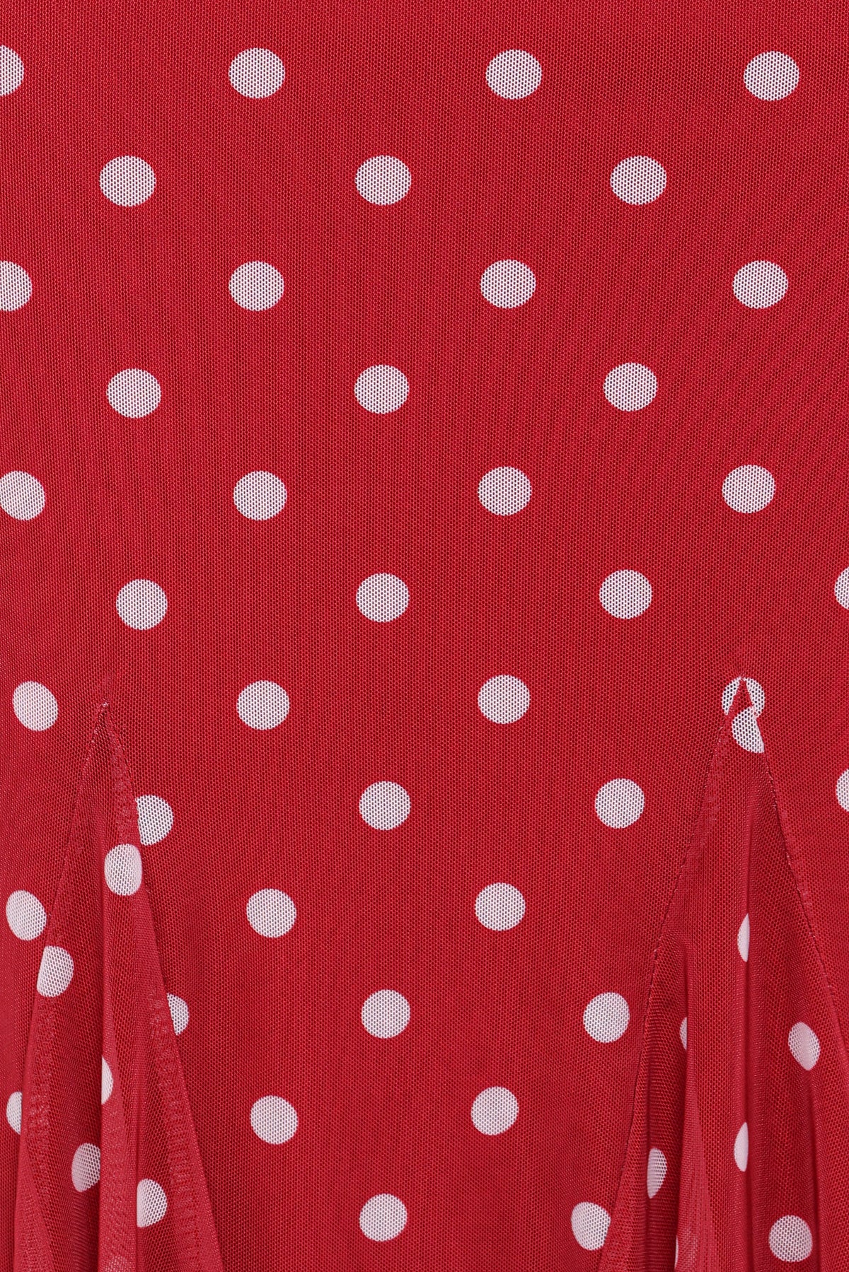 Tullia Mesh Midi Skirt in Red Polka Dot – view 5 of 5
