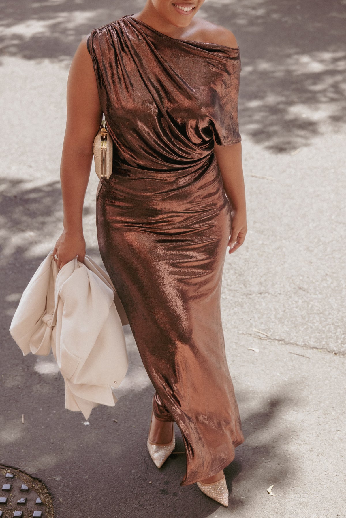 Velman Metallic Maxi Skirt in Bronze – view 8 of 8