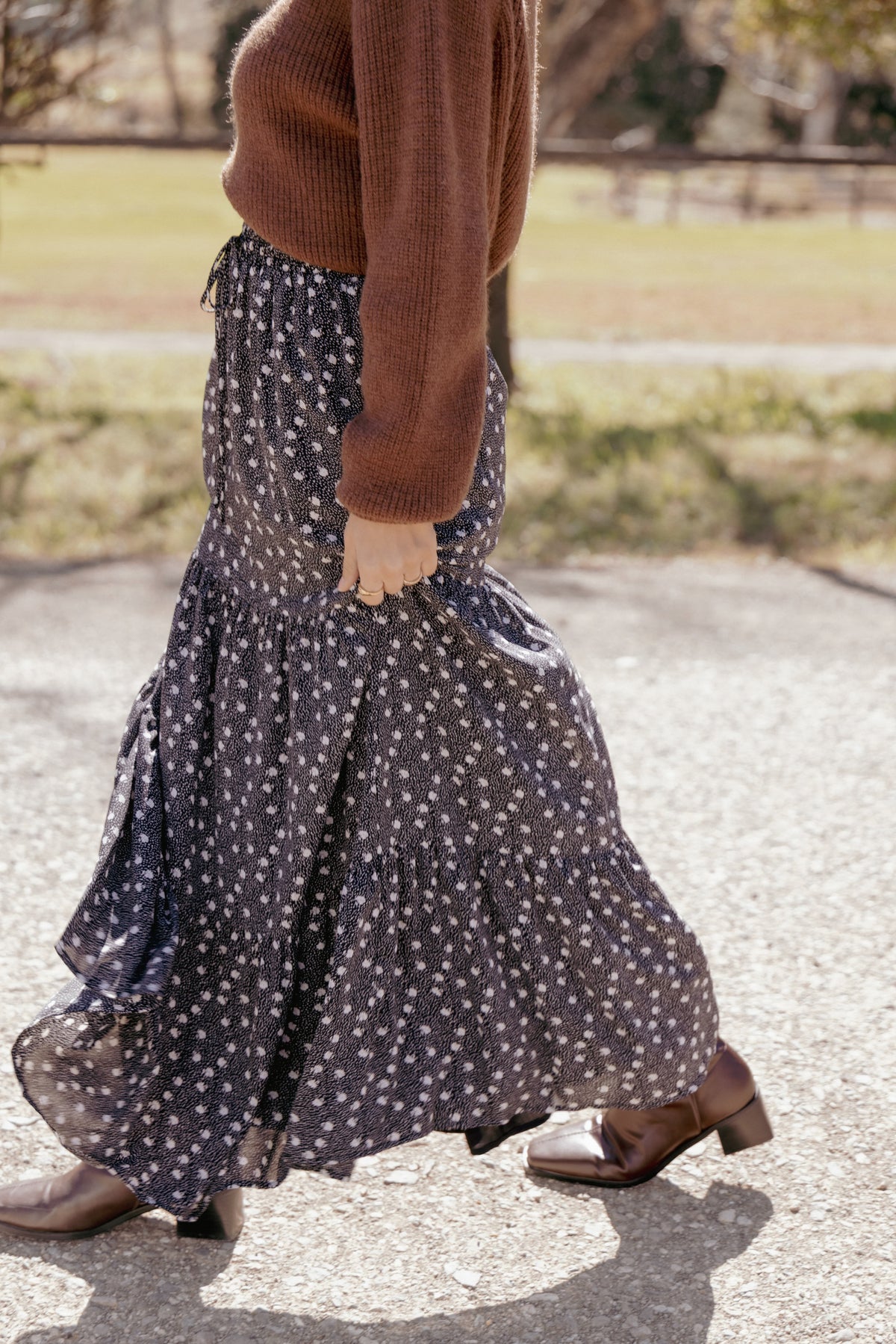 Vincent Tier Maxi Skirt in Black Floral – view 7 of 7