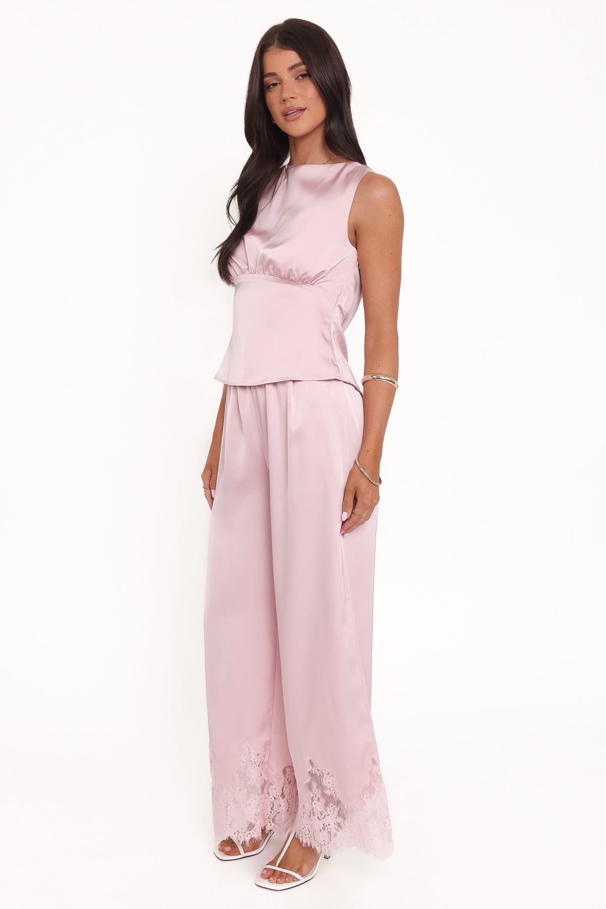 Viola Drawstring Wide Leg Pant in Pale Pink – view 4 of 8