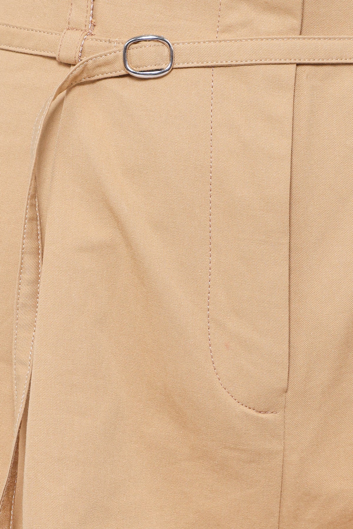 Winona Pleated Front Tailored Long Short in Taupe – view 7 of 8
