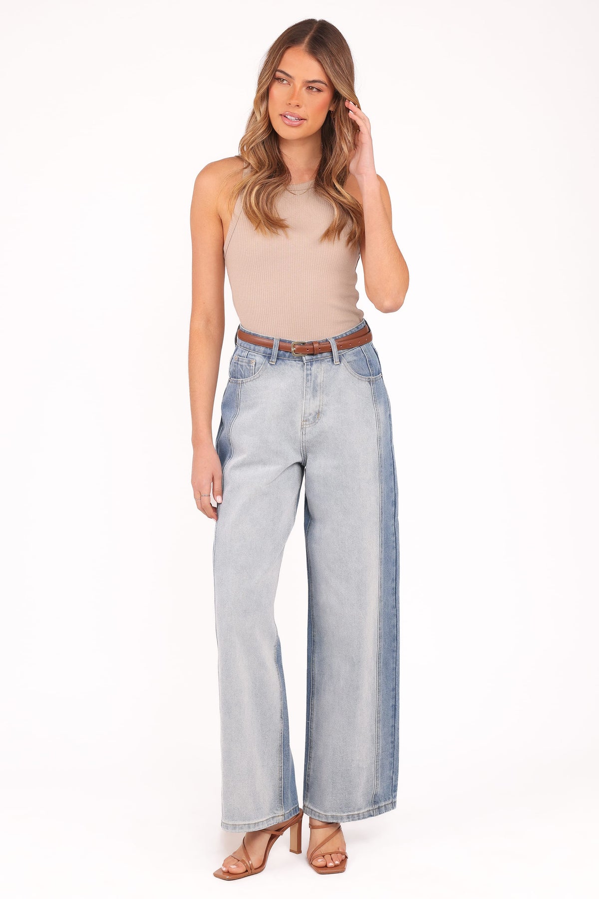 Yuri Wide Leg Jeans in Two Tone Blue – view 2 of 6