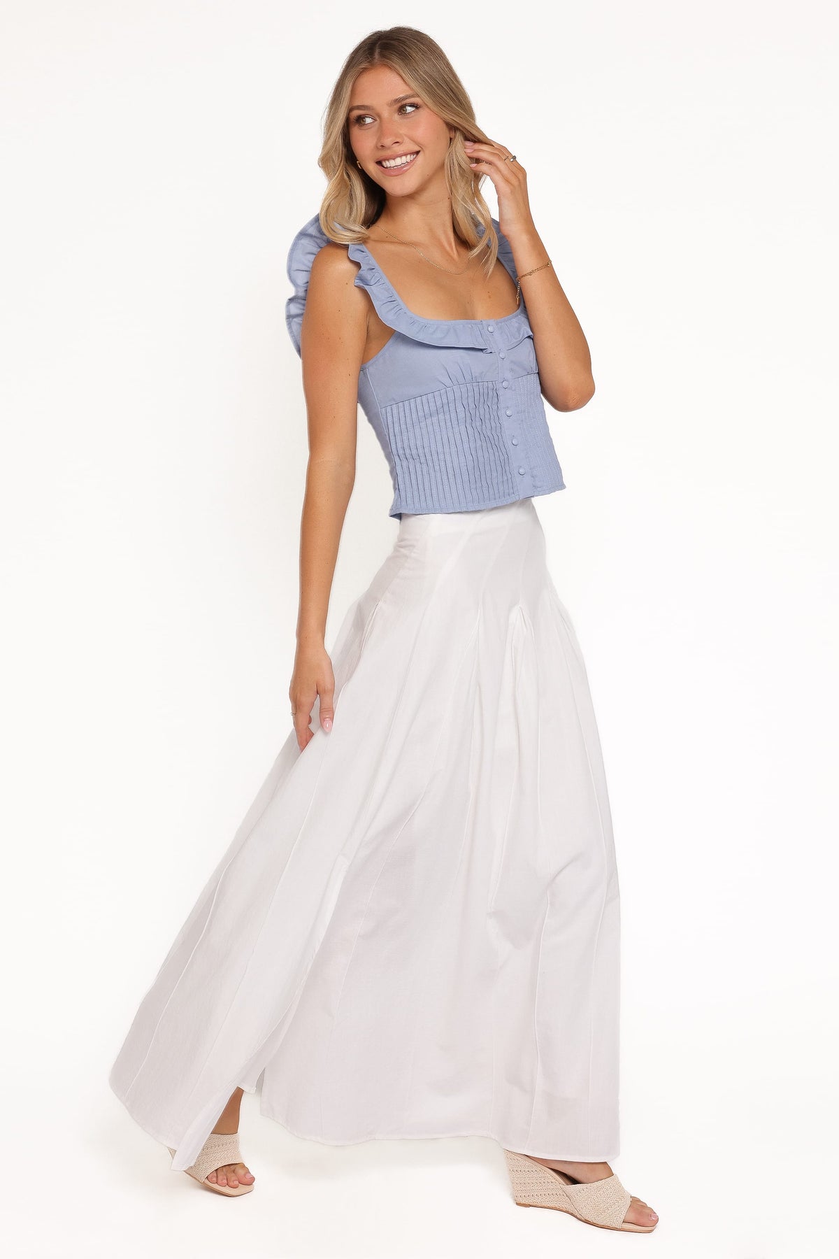 Zoey Maxi Skirt in White – view 4 of 8