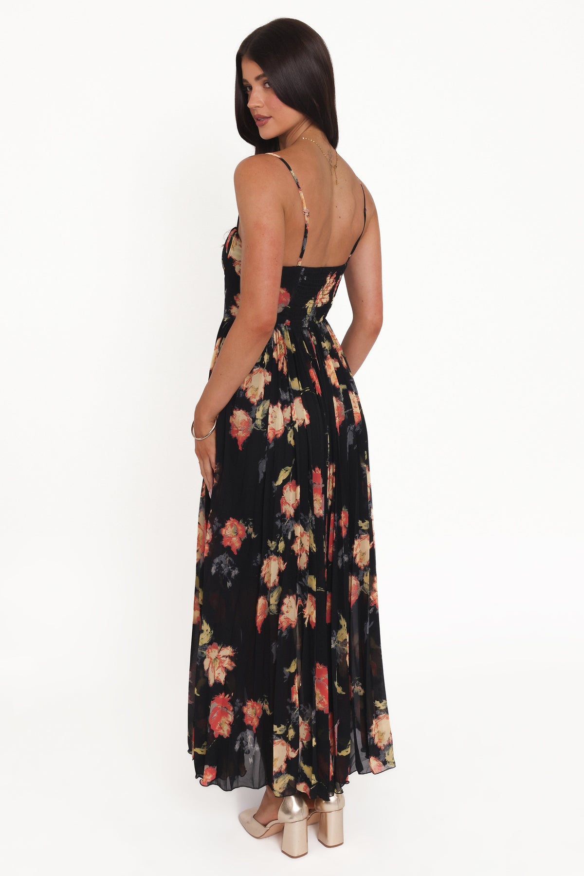 Achanti Pleated Maxi Dress in Black Multi – view 5 of 8