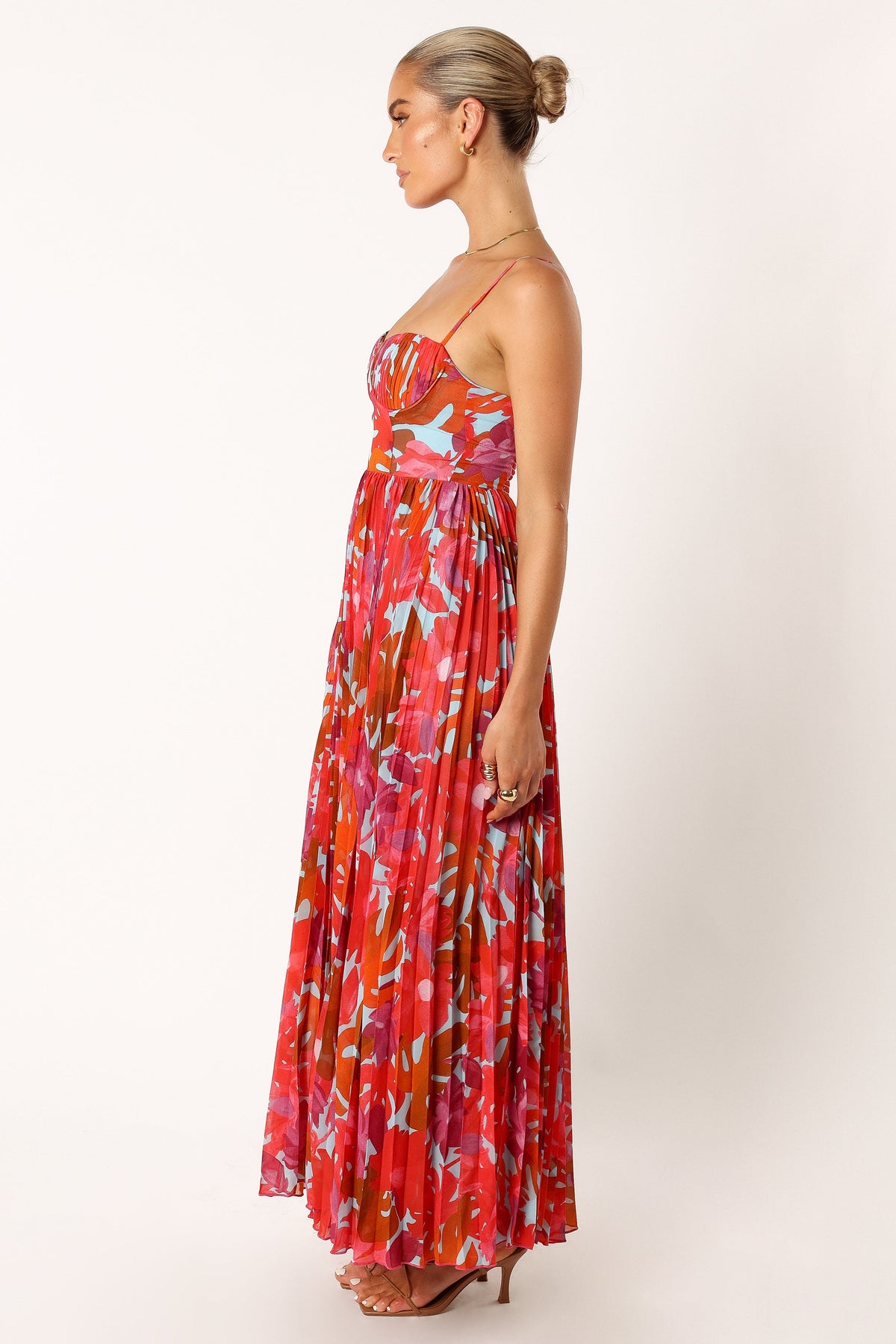 Achanti Pleated Maxi Dress in Pink Azalea – view 3 of 7