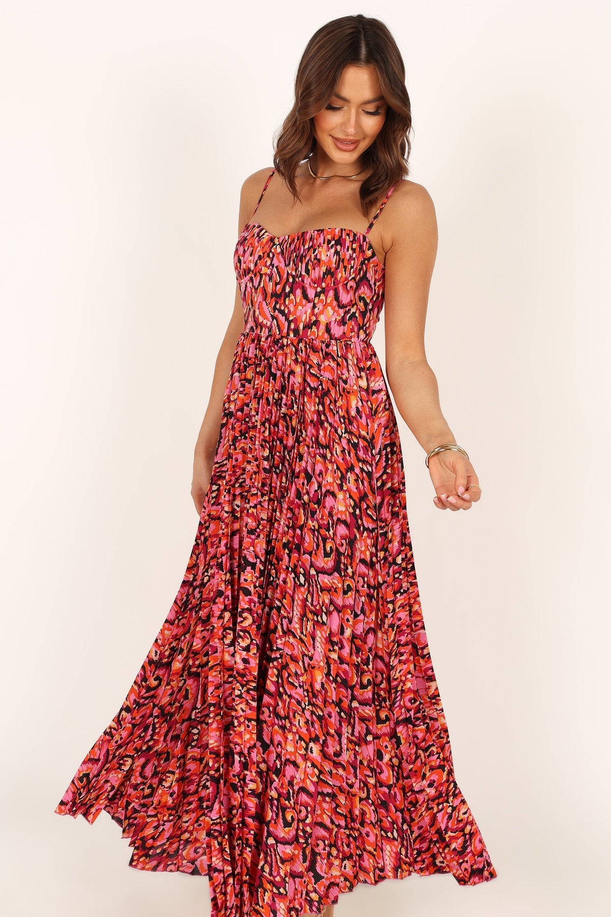 Achanti Pleated Maxi Dress in Pink Multi – view 4 of 14