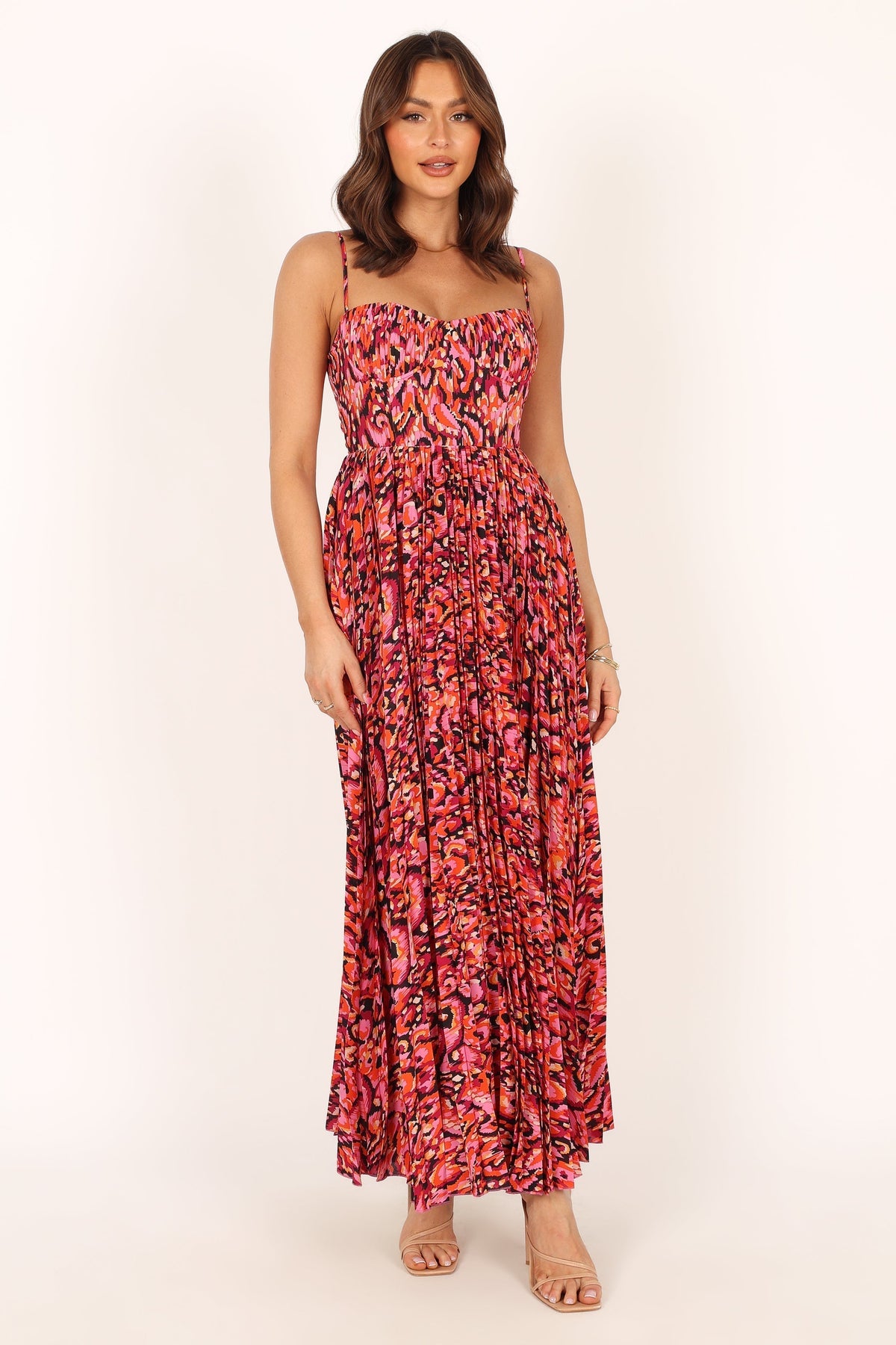 Achanti Pleated Maxi Dress in Pink Multi – view 7 of 14