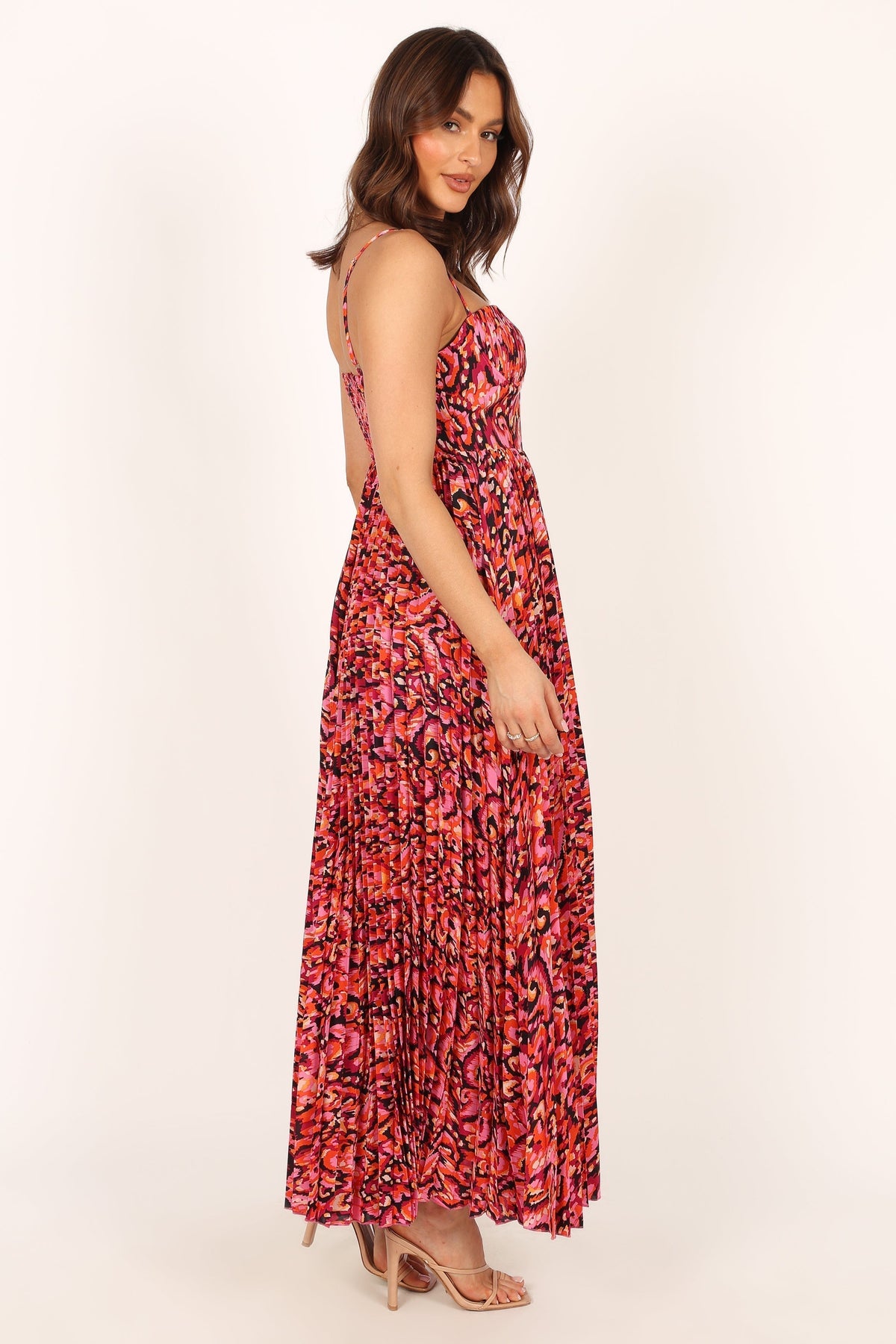 Achanti Pleated Maxi Dress in Pink Multi – view 9 of 14