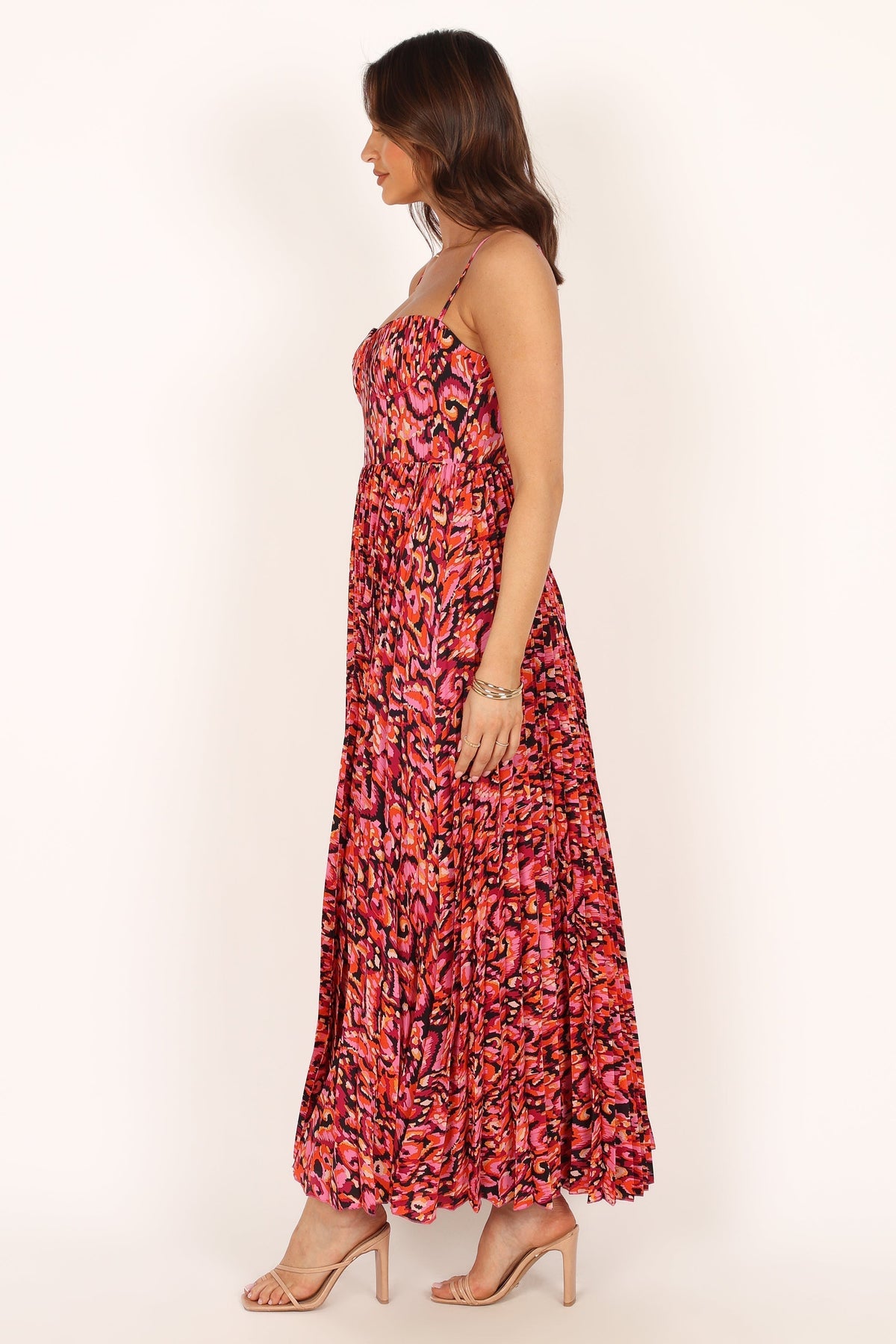 Achanti Pleated Maxi Dress in Pink Multi – view 12 of 14