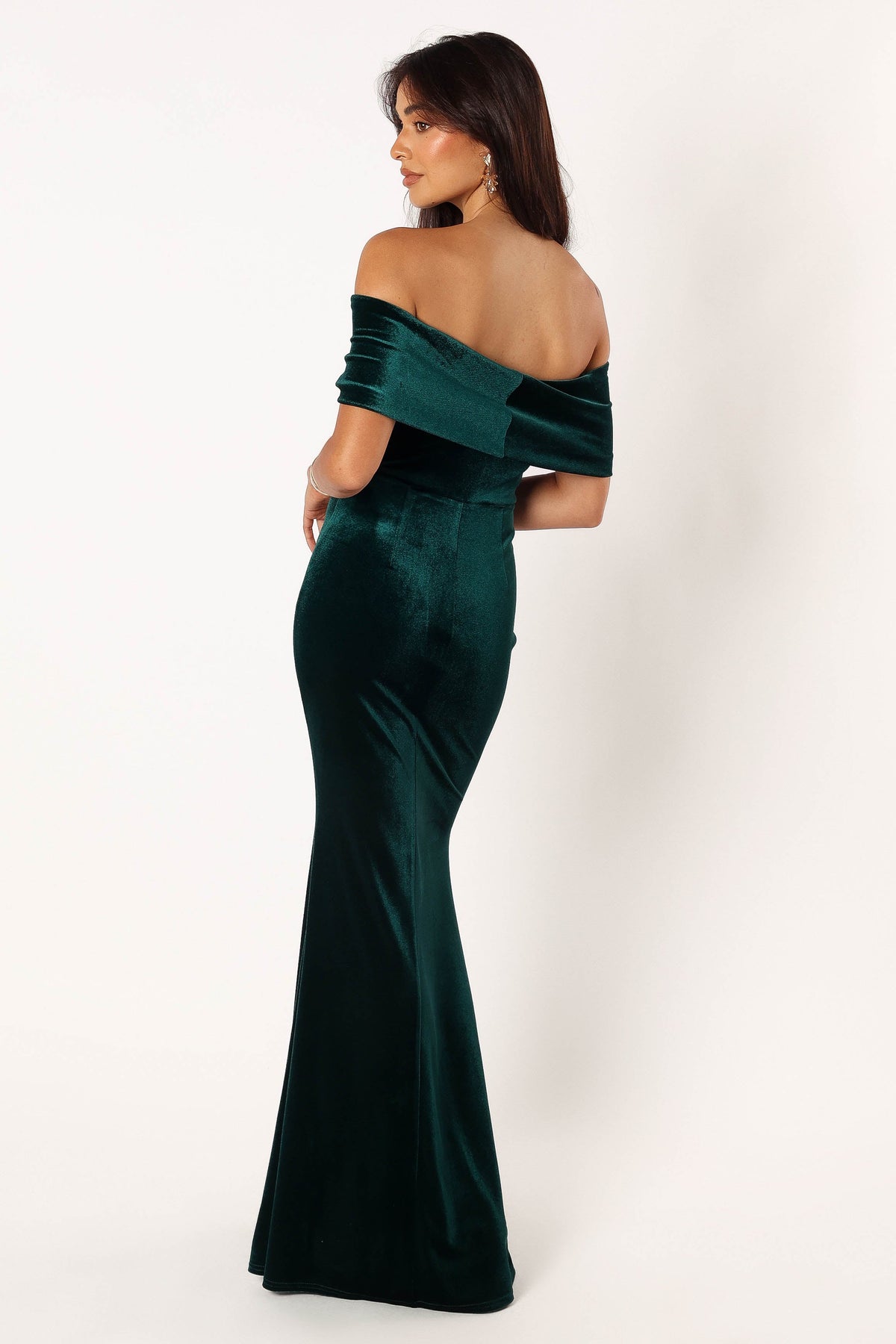 Adair Off Shoulder Maxi Dress in Emerald Green – view 7 of 11