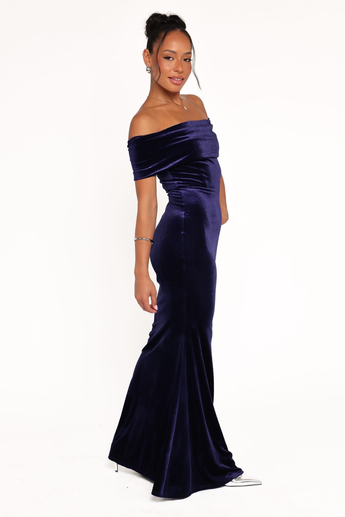 Adair Off Shoulder Maxi Dress in Navy – view 5 of 8