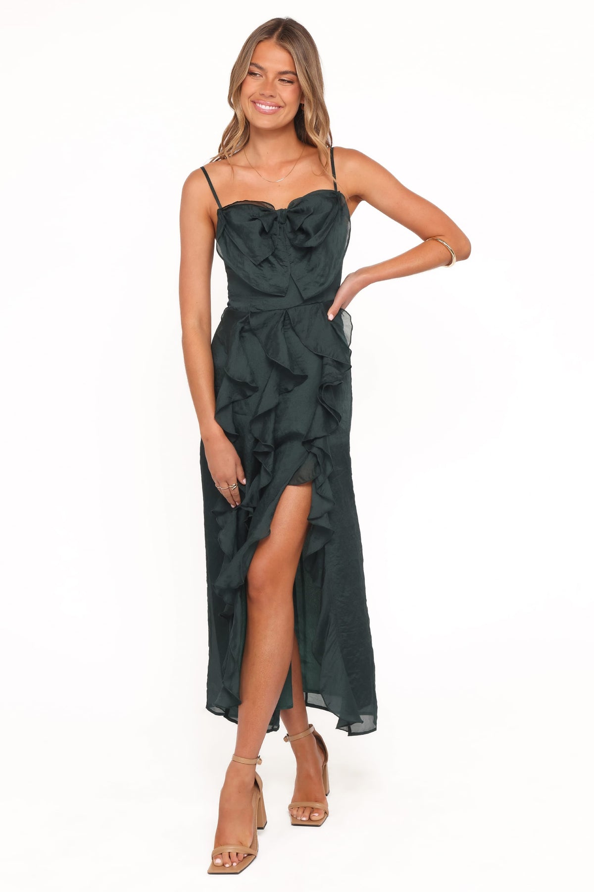 Adelyn Midi Dress in Emerald – view 1 of 6