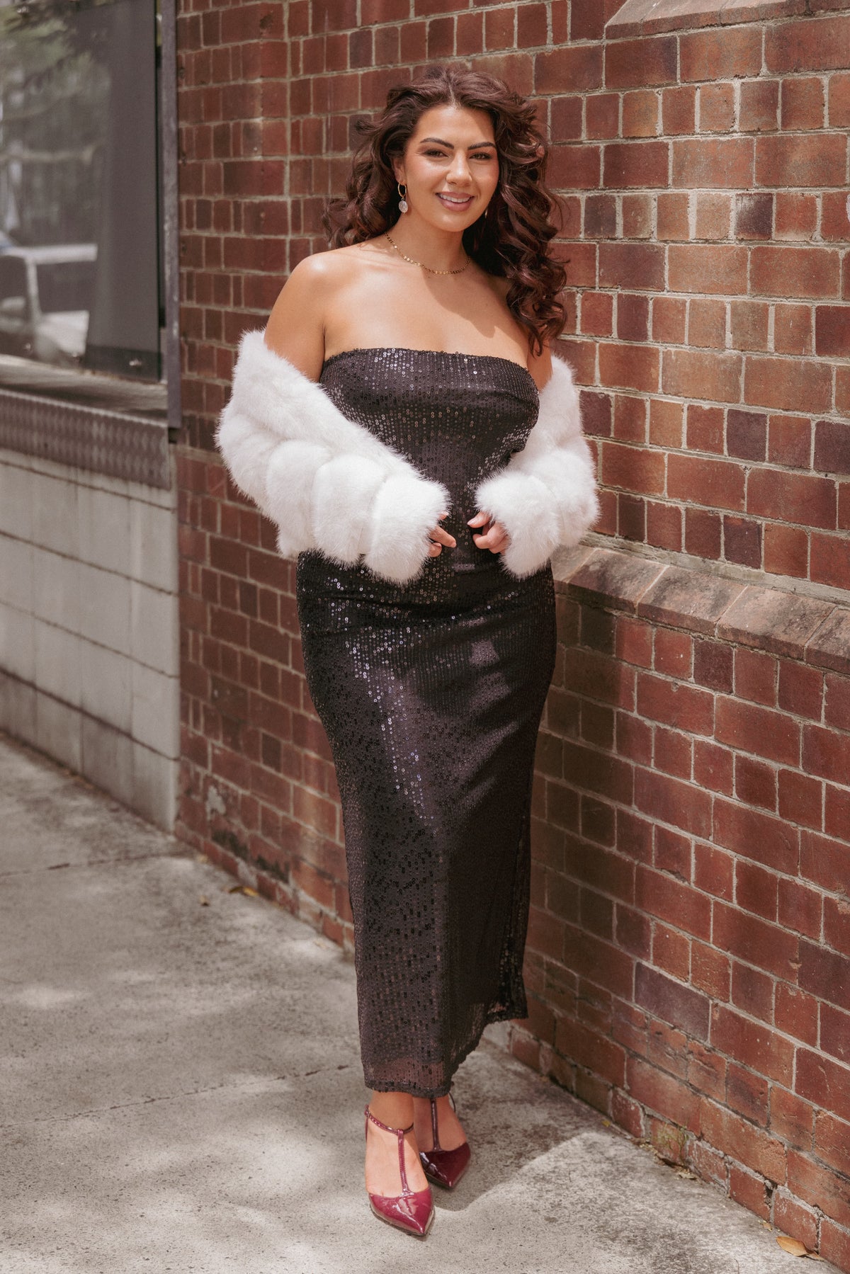 Agnes Strapless Sequin Maxi Dress in Black – view 7 of 7