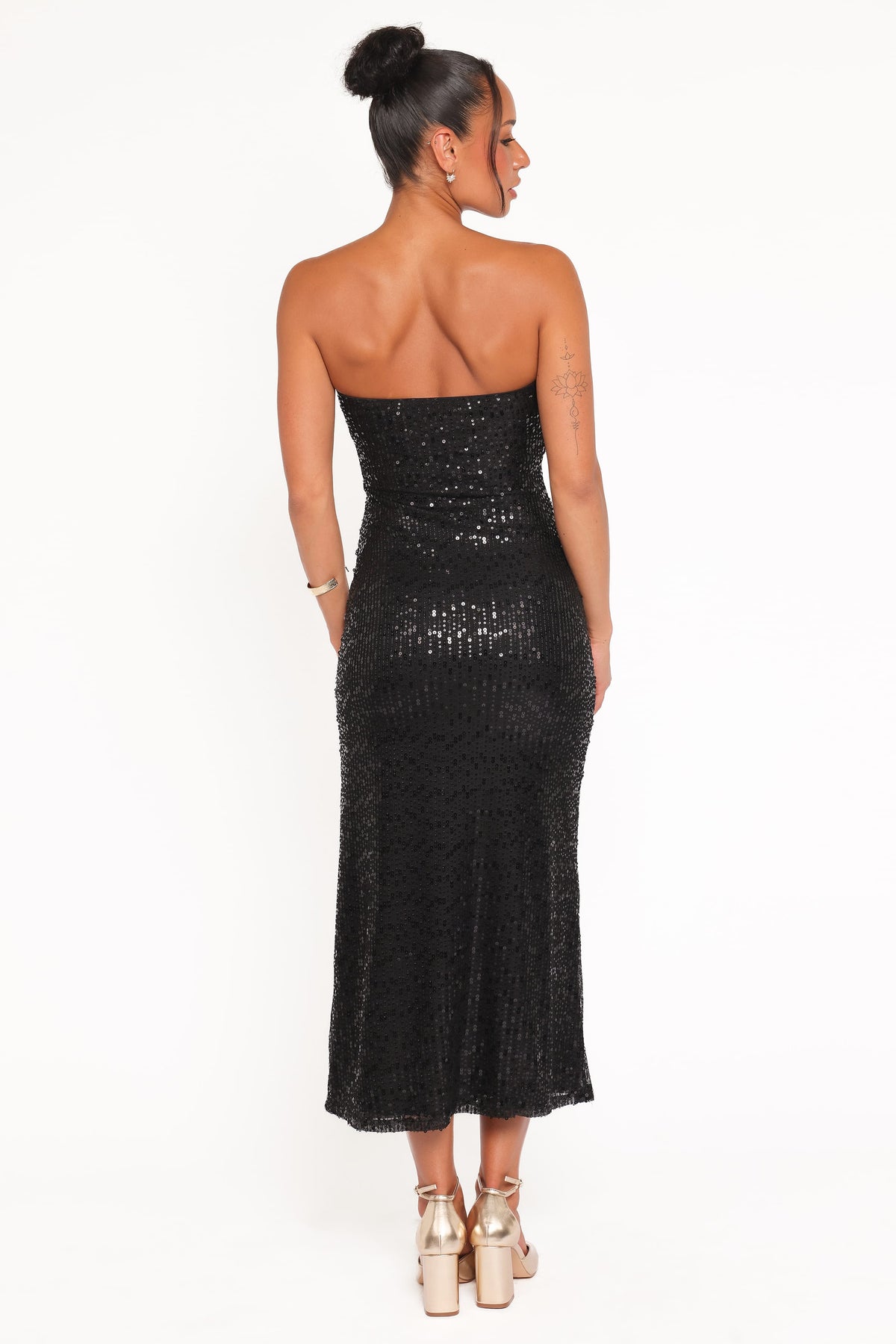 Agnes Strapless Sequin Maxi Dress in Black – view 5 of 7