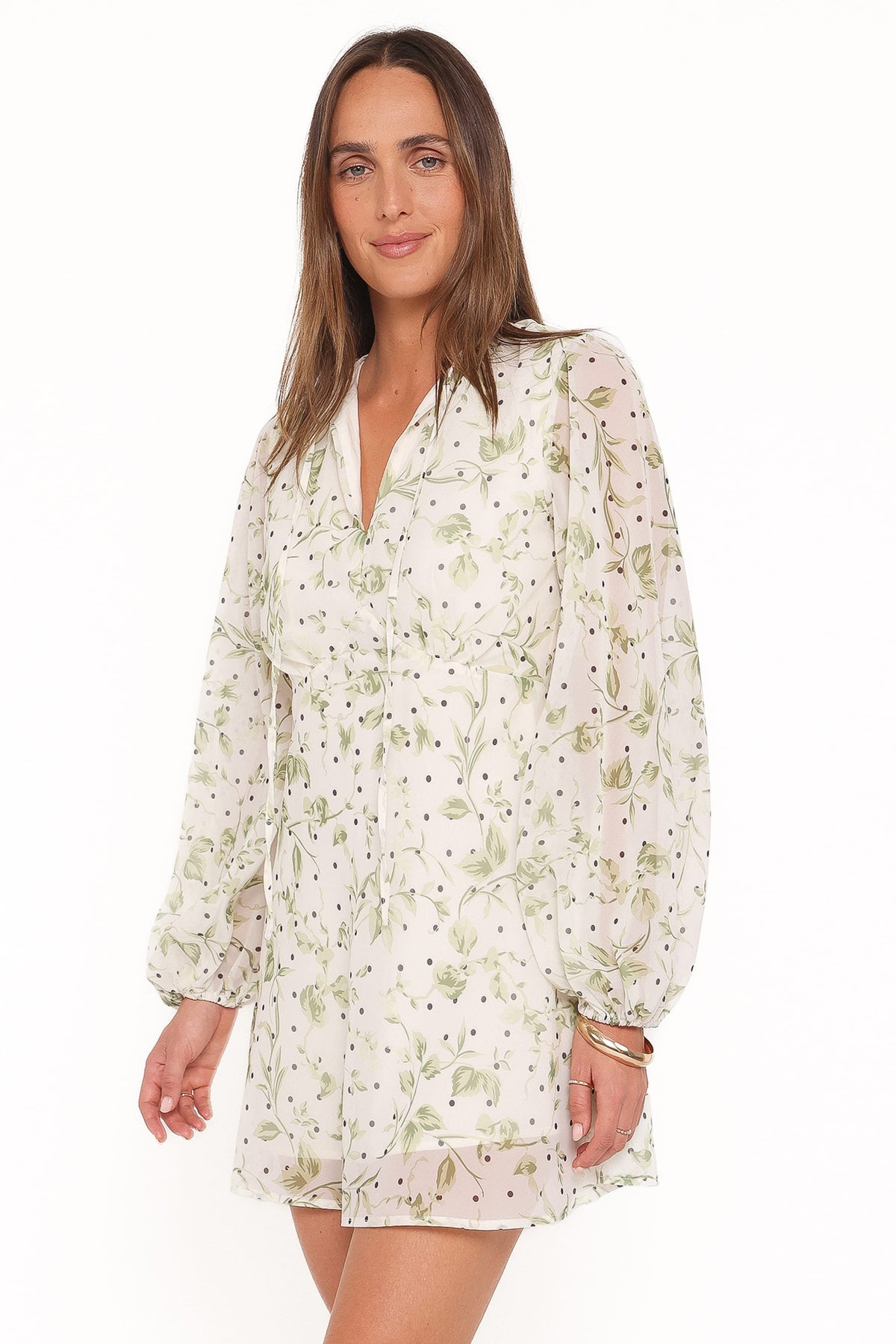 Aimee Mini Dress in Green Leaf – view 4 of 6