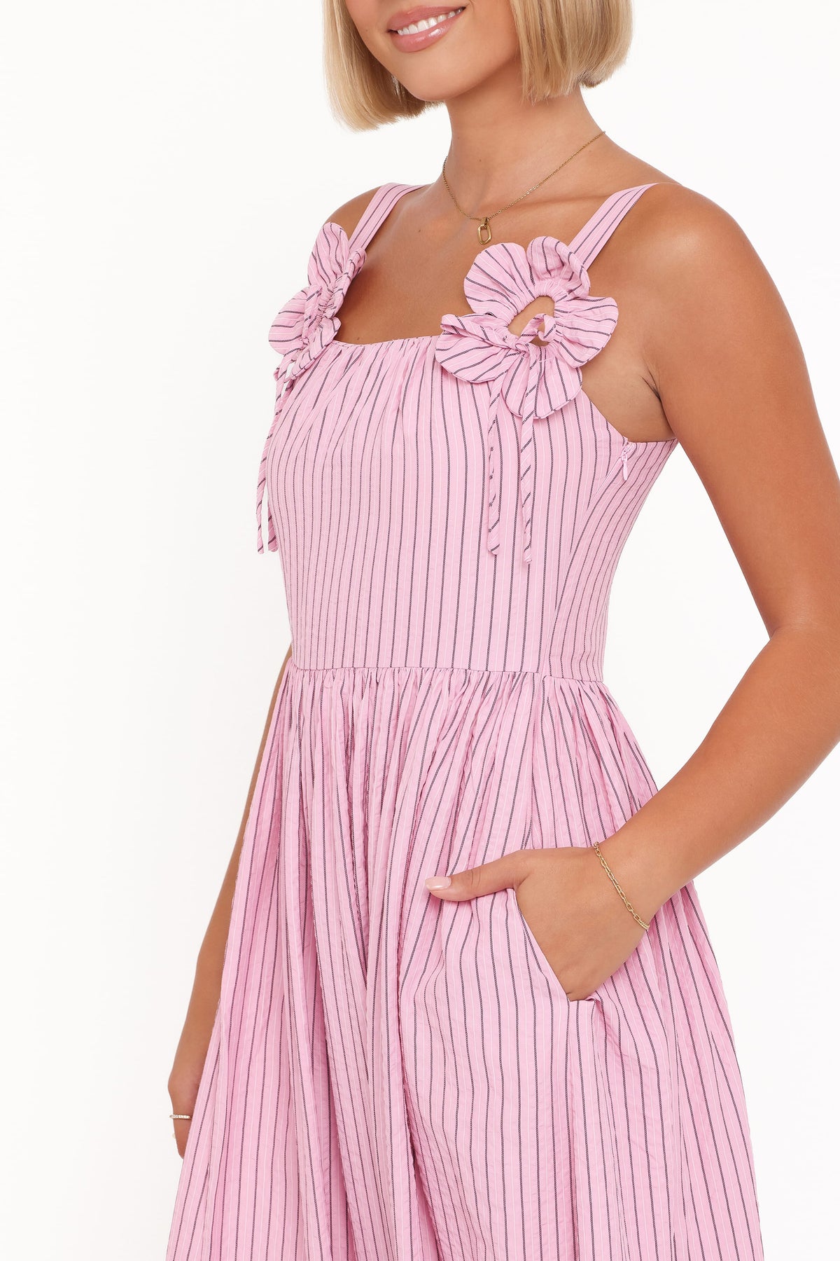 Alden Maxi Dress in Pink/White Stripe – view 6 of 8