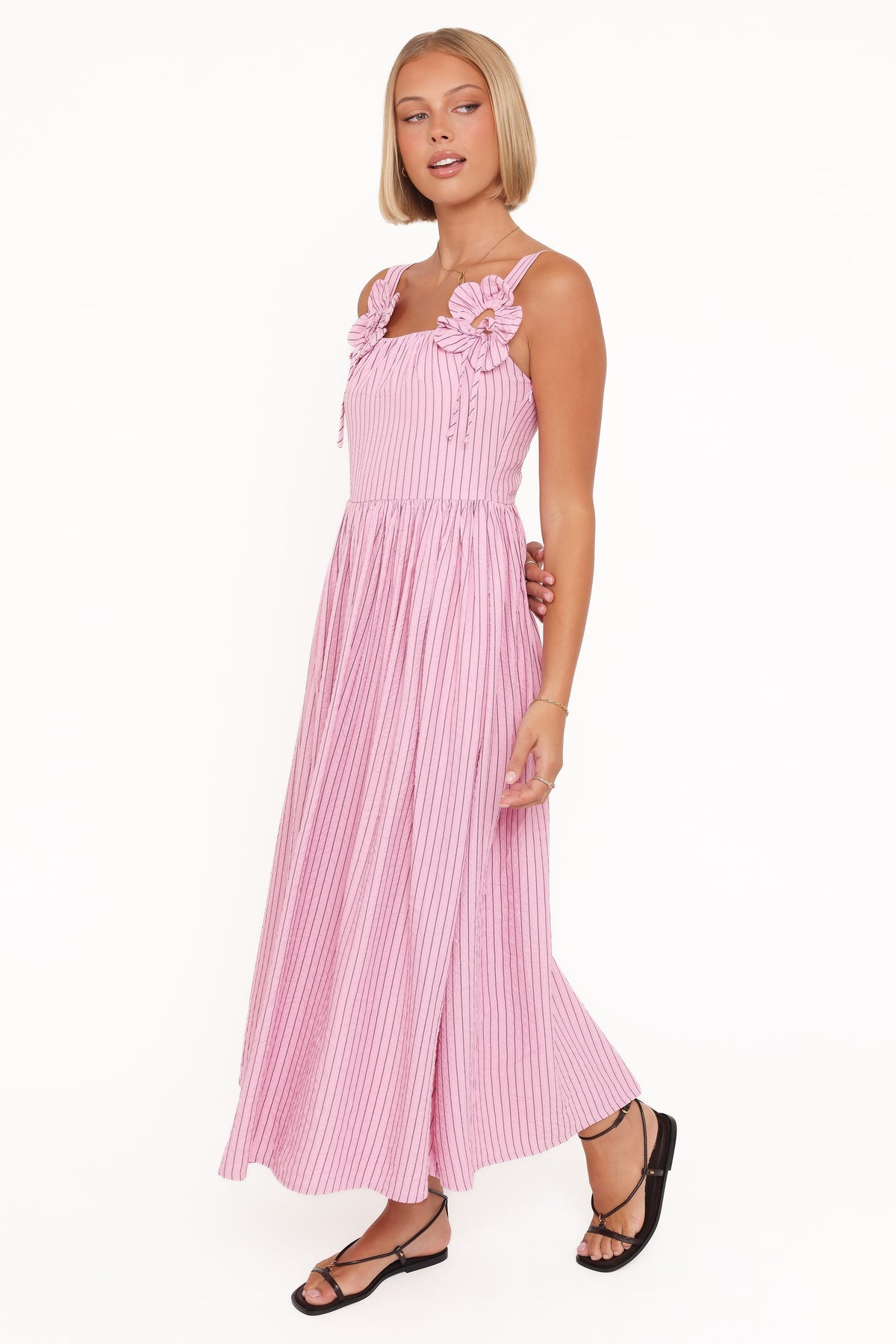 Alden Maxi Dress in Pink/White Stripe – view 4 of 8