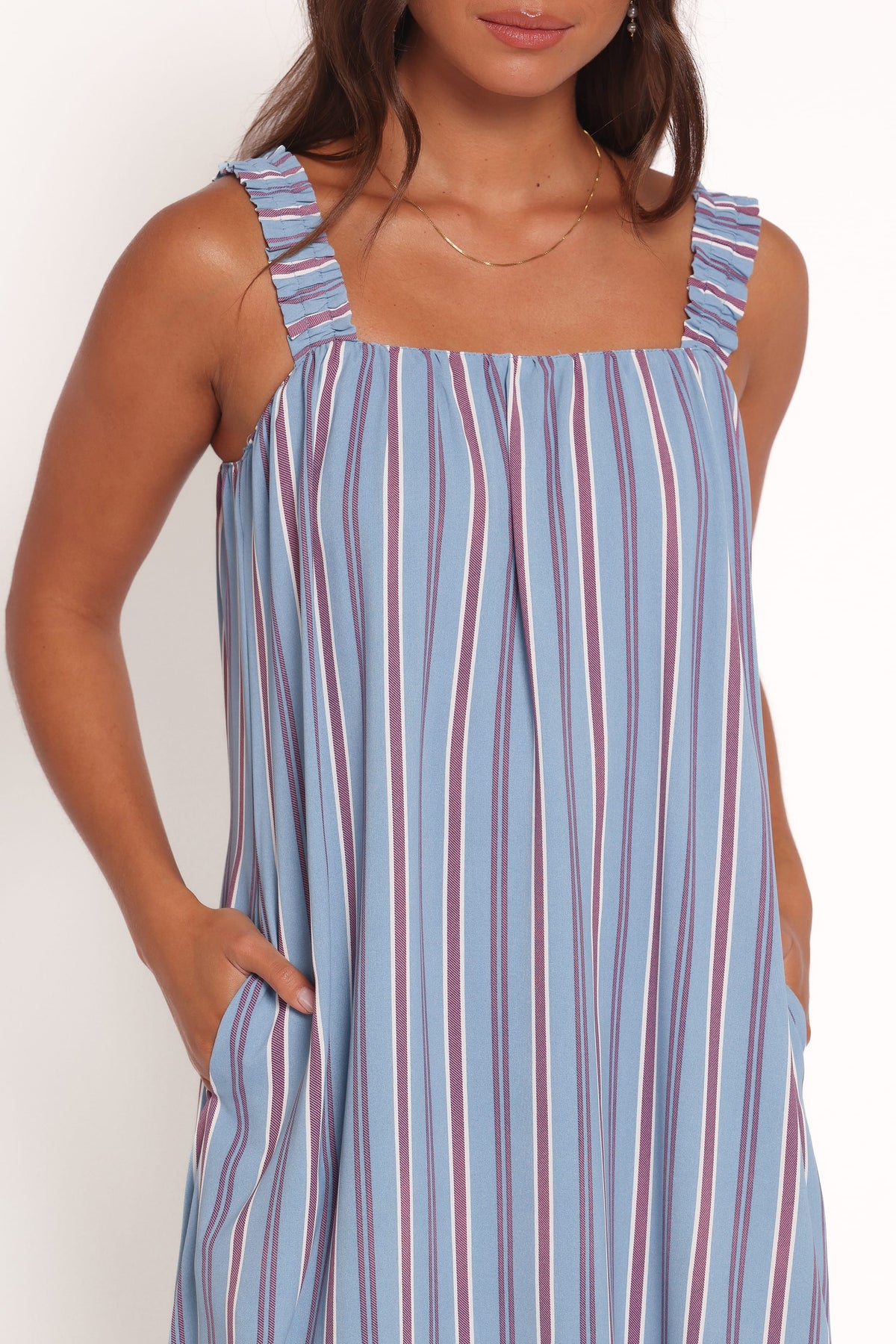 Alessandra Maxi Dress in Blue Stripe – view 3 of 8